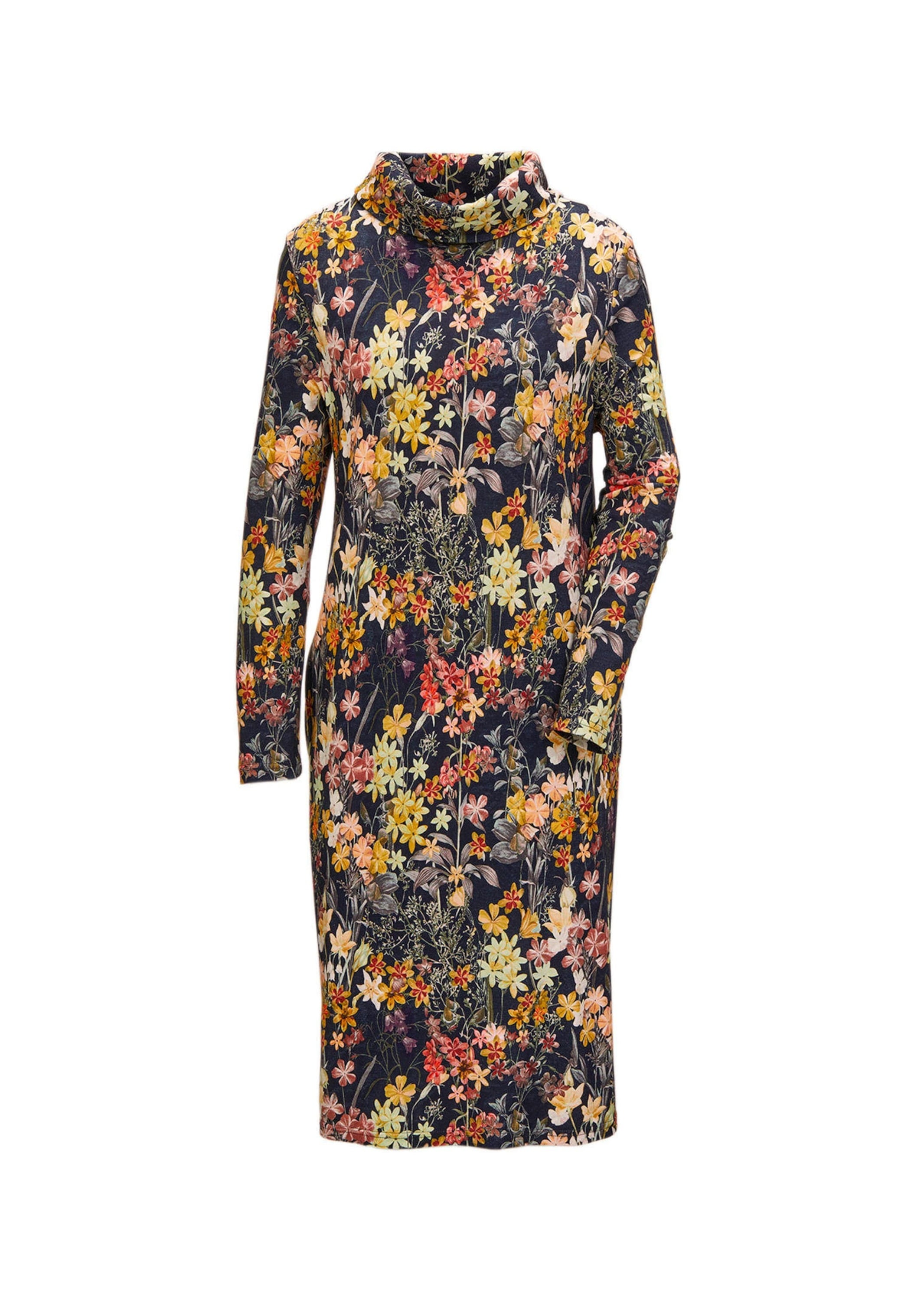 GOLDNER Druckkleid "Kurzgröße Kurzgröße - Druckkleid mit halsfernem Rollkra günstig online kaufen