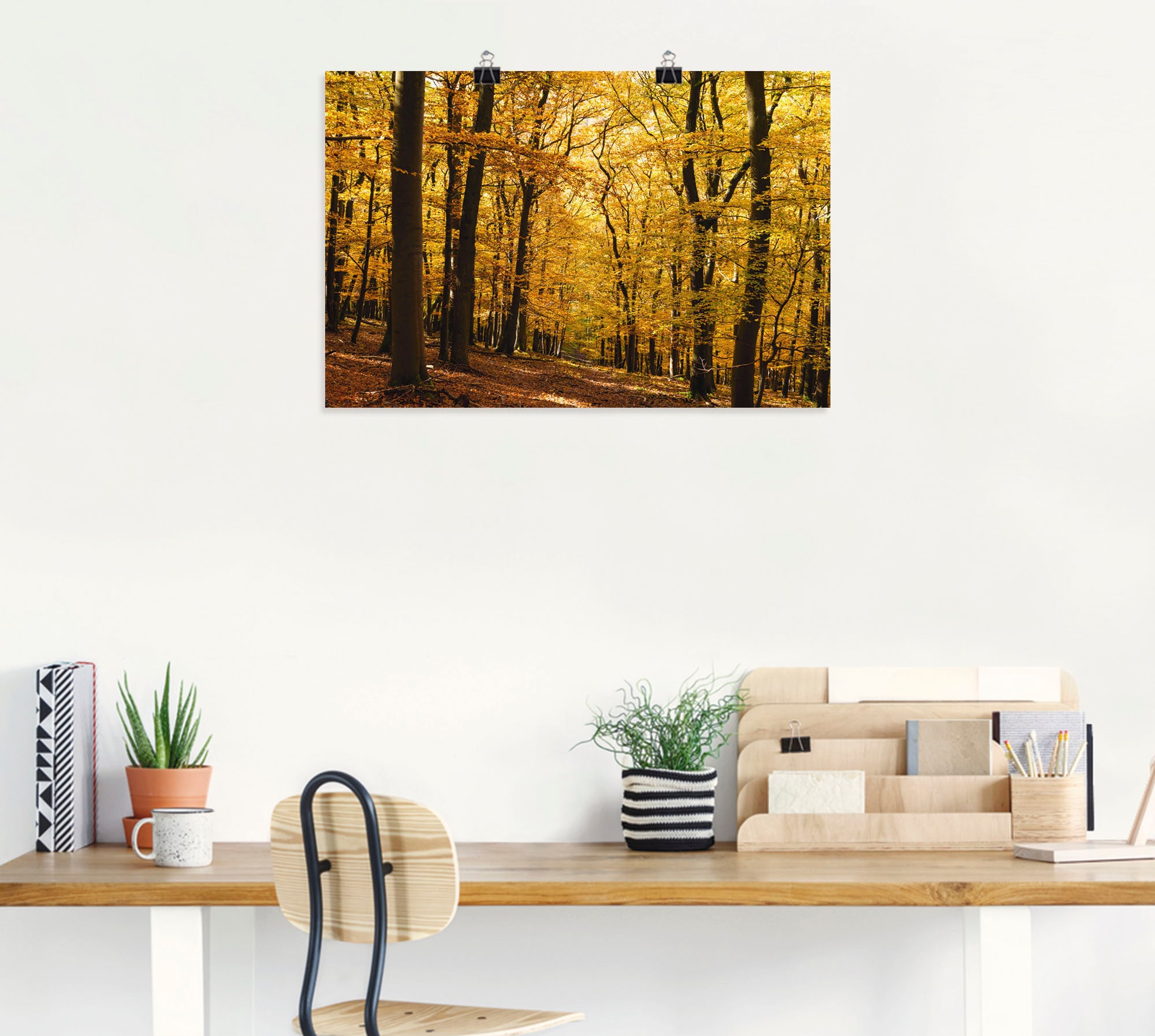 Artland Wandbild "Spaziergang im Herbstwald", Wald, (1 St.), als Alubild, O günstig online kaufen