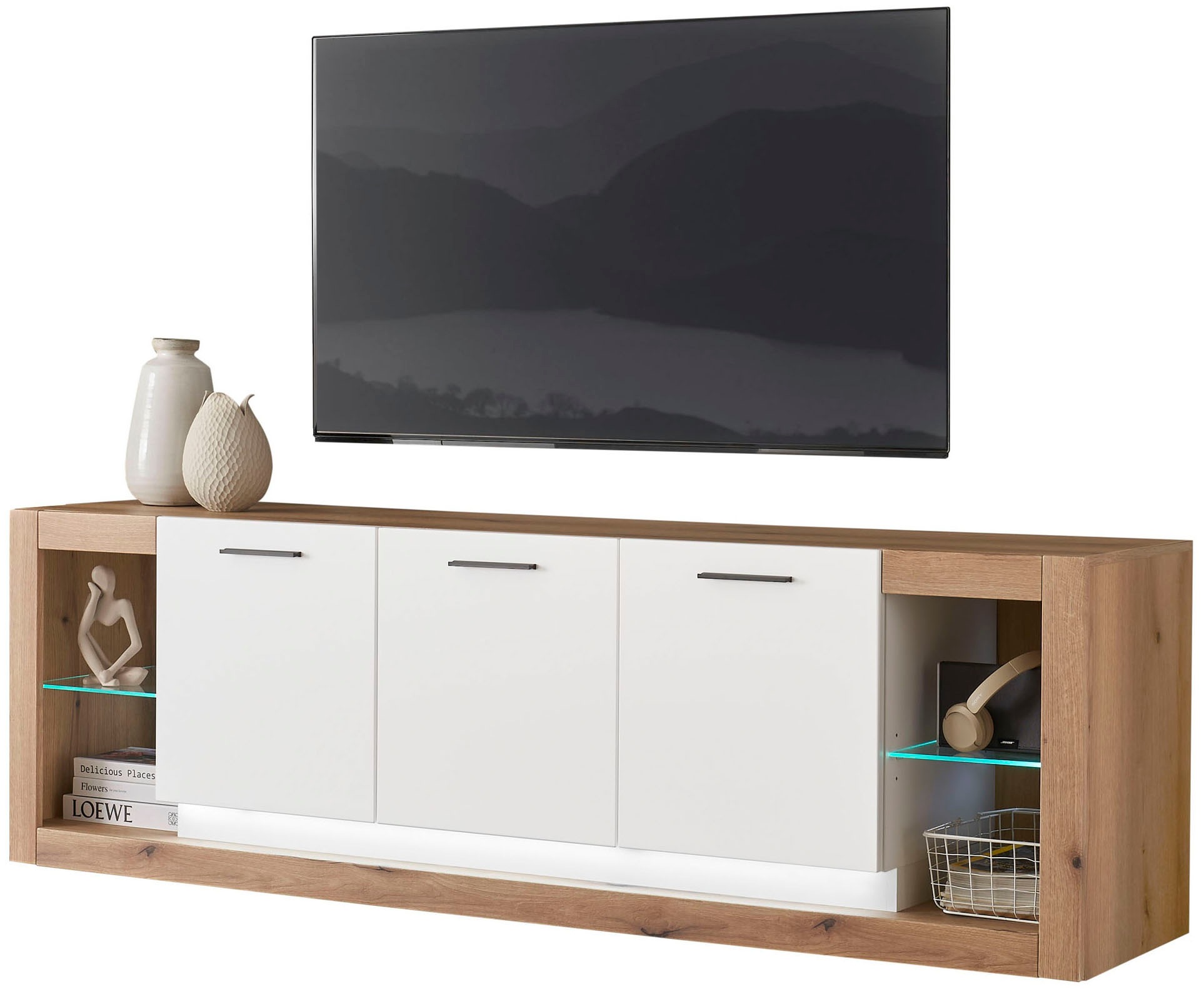 Home affaire Lowboard "Brixen, moderner TV-Schrank, Kommode in Eiche Evoke günstig online kaufen