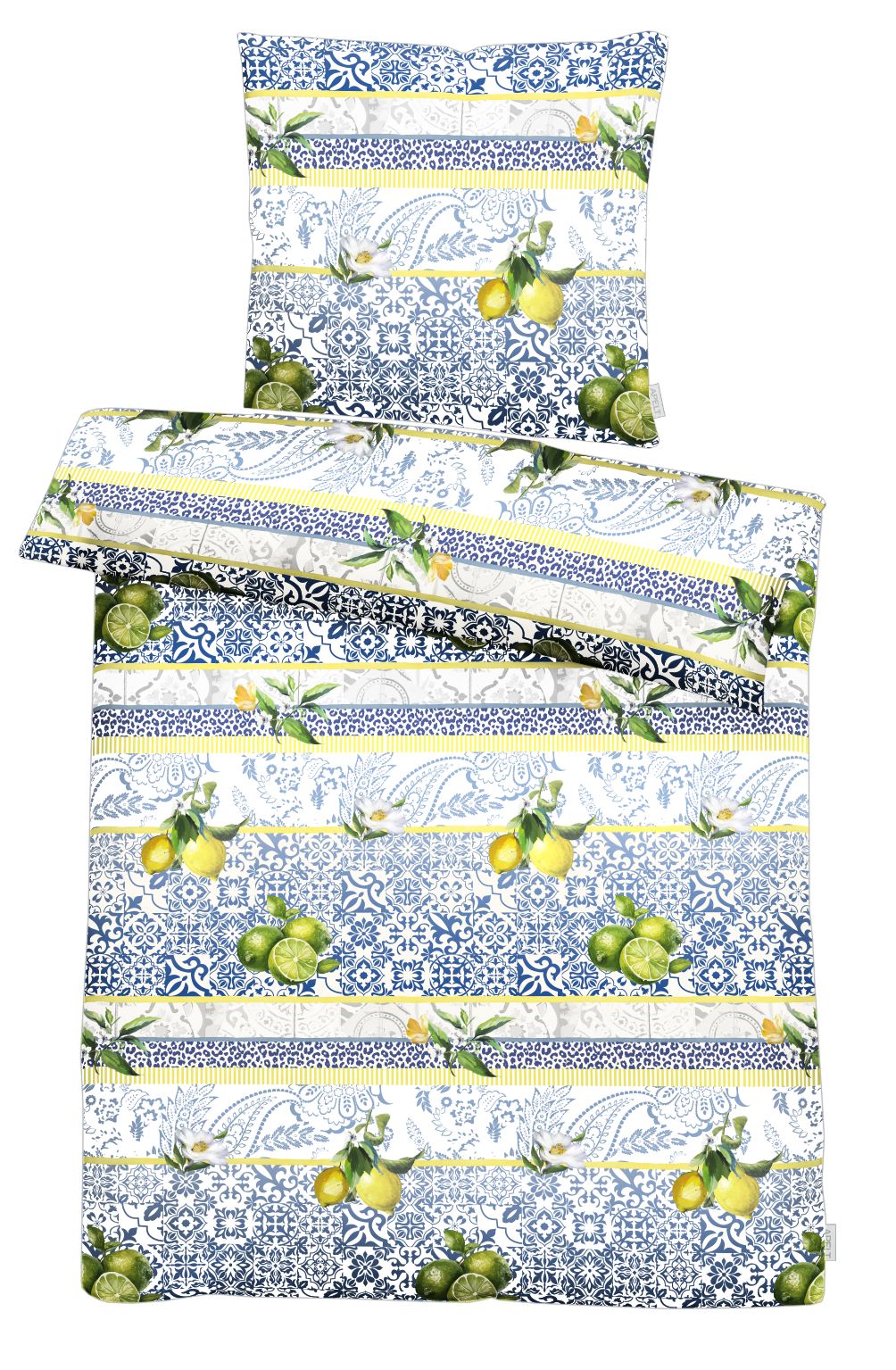 APELT Bettwäsche "Amalfi" 2 tlg. Bettwäsche-Set mit Reißverschluss, Baumwoll-Satin, Digitaldruck