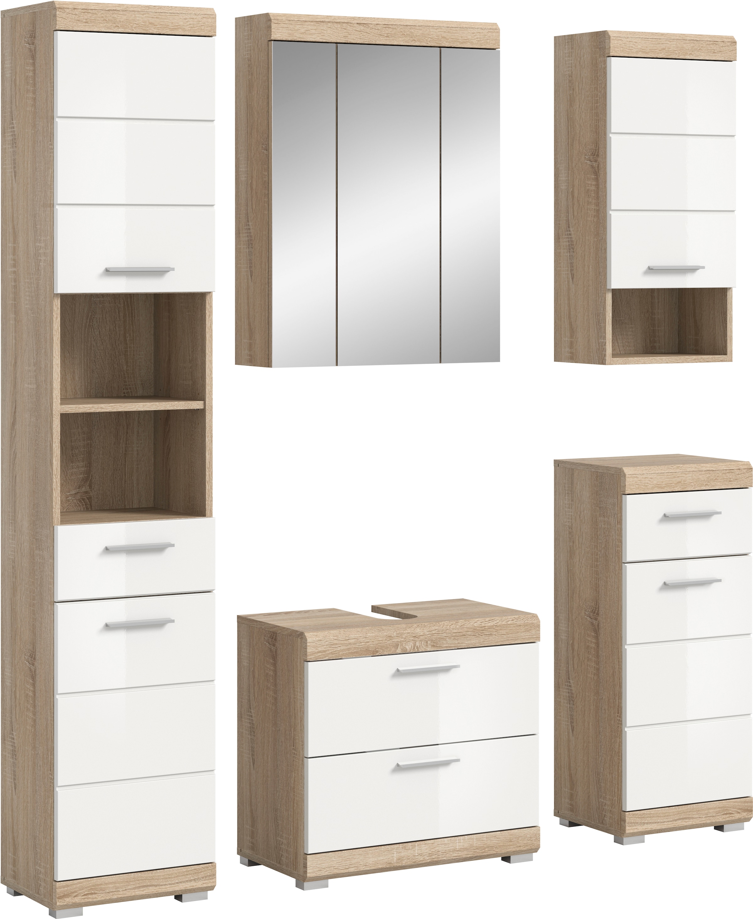 welltime Badmöbel-Set "SIENA, 5 teilig, bestehend aus:" Set, TOPSELLER, 5 Stk. tlg.