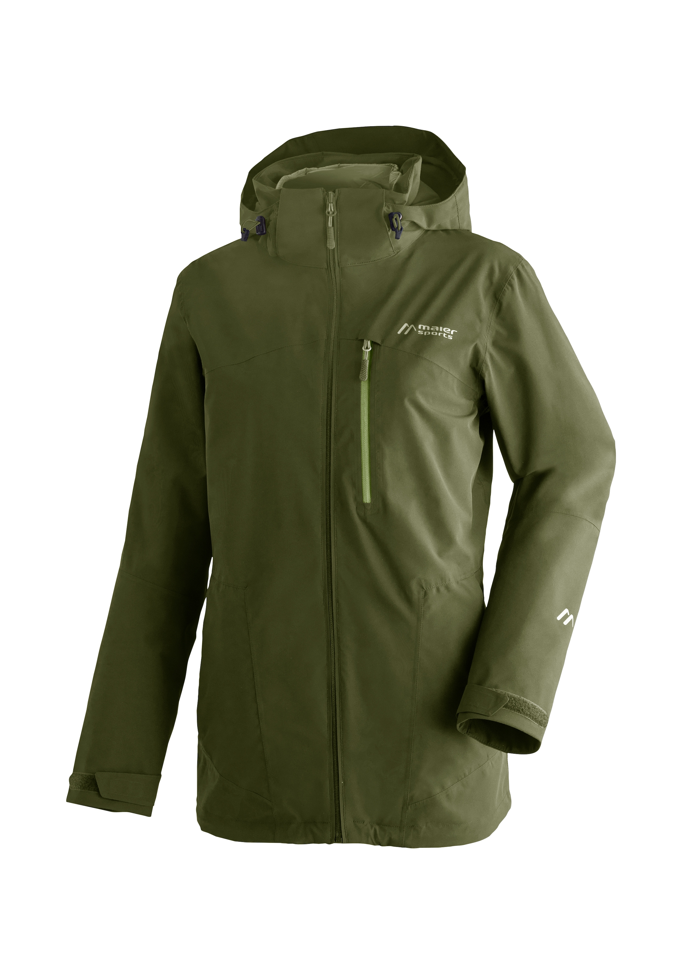 Maier Sports Outdoorjacke "Ribut Long W", Damen Wanderjacke, atmungsaktiv und wasserdicht, Regenjacke mit Kapuze