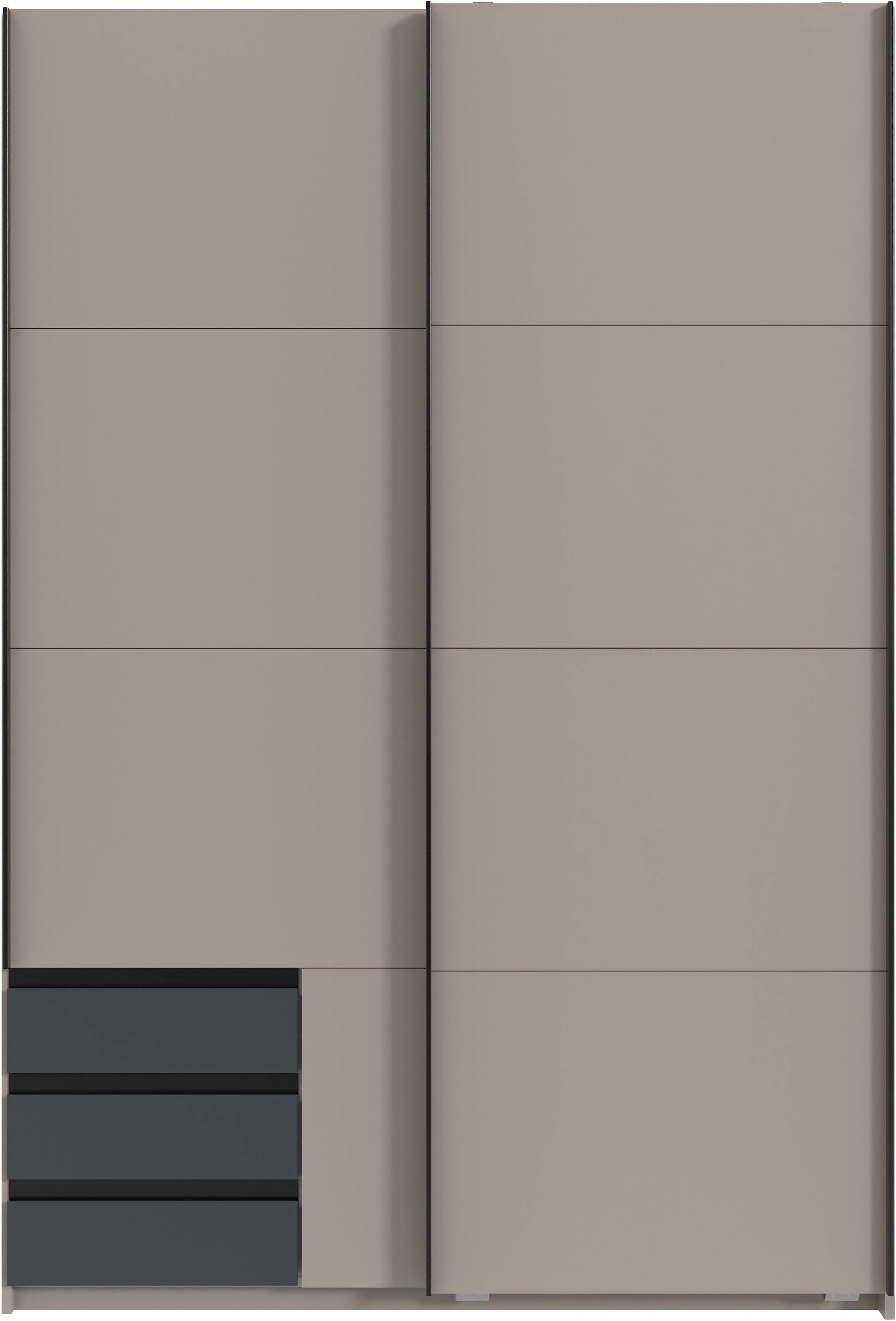 Wimex Schwebetürenschrank »Bahamas, Kleiderschrank in den Breiten 135cm und 180cm erhältlich« inkl. drei farblich abgesetzter Schubladen