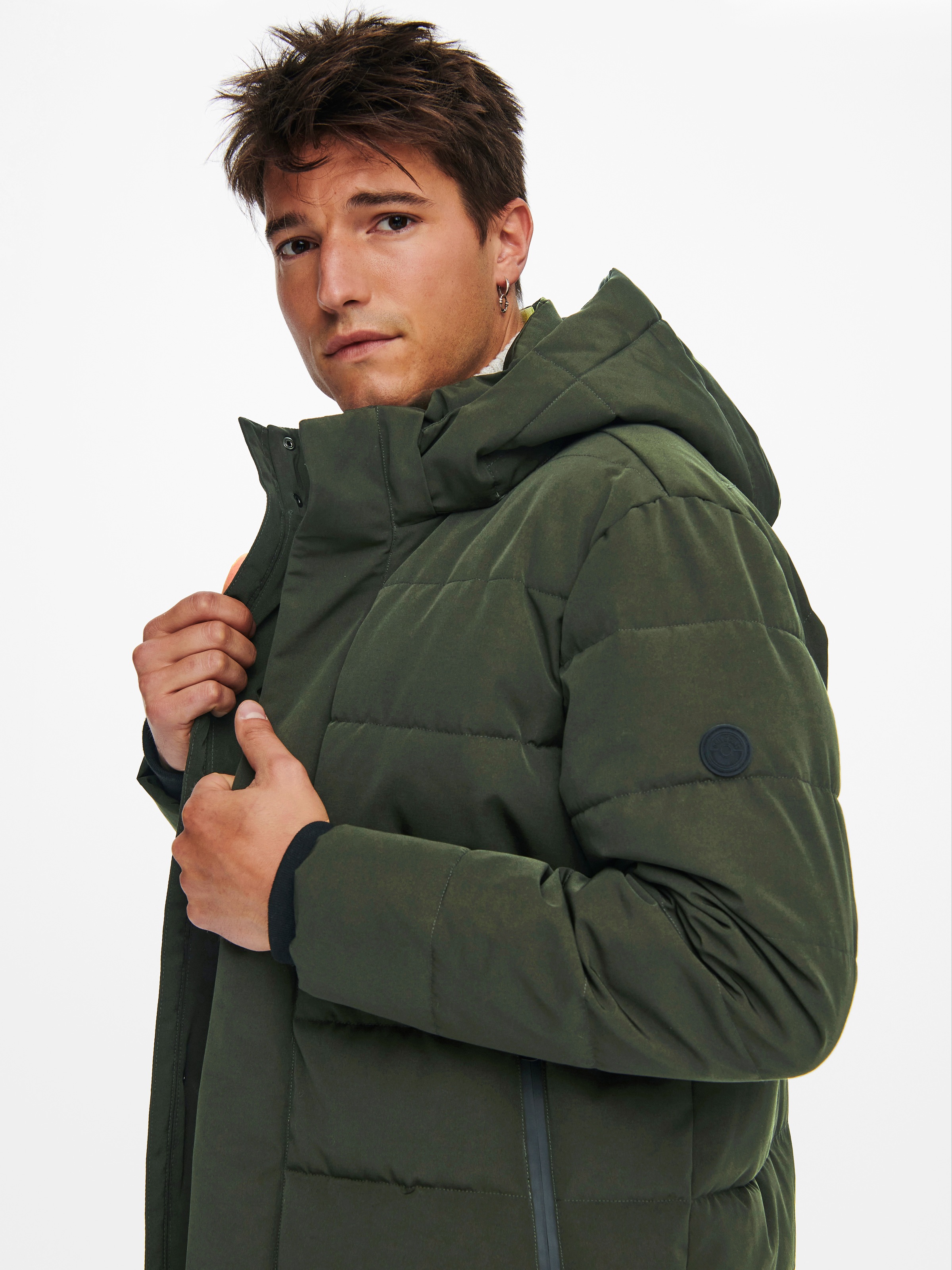 Thumbnail - ONLY & SONS Steppjacke "ONSCAYSON PUFFA OTW NOOS" mit Kapuze