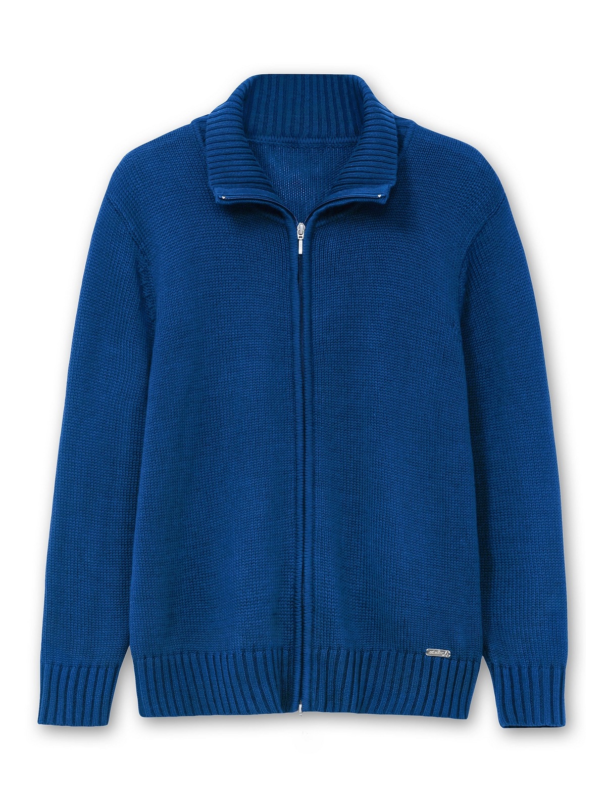 Sheego Strickjacke »Große Größen«, mit Troyerkragen und 2-Wege-Zipper