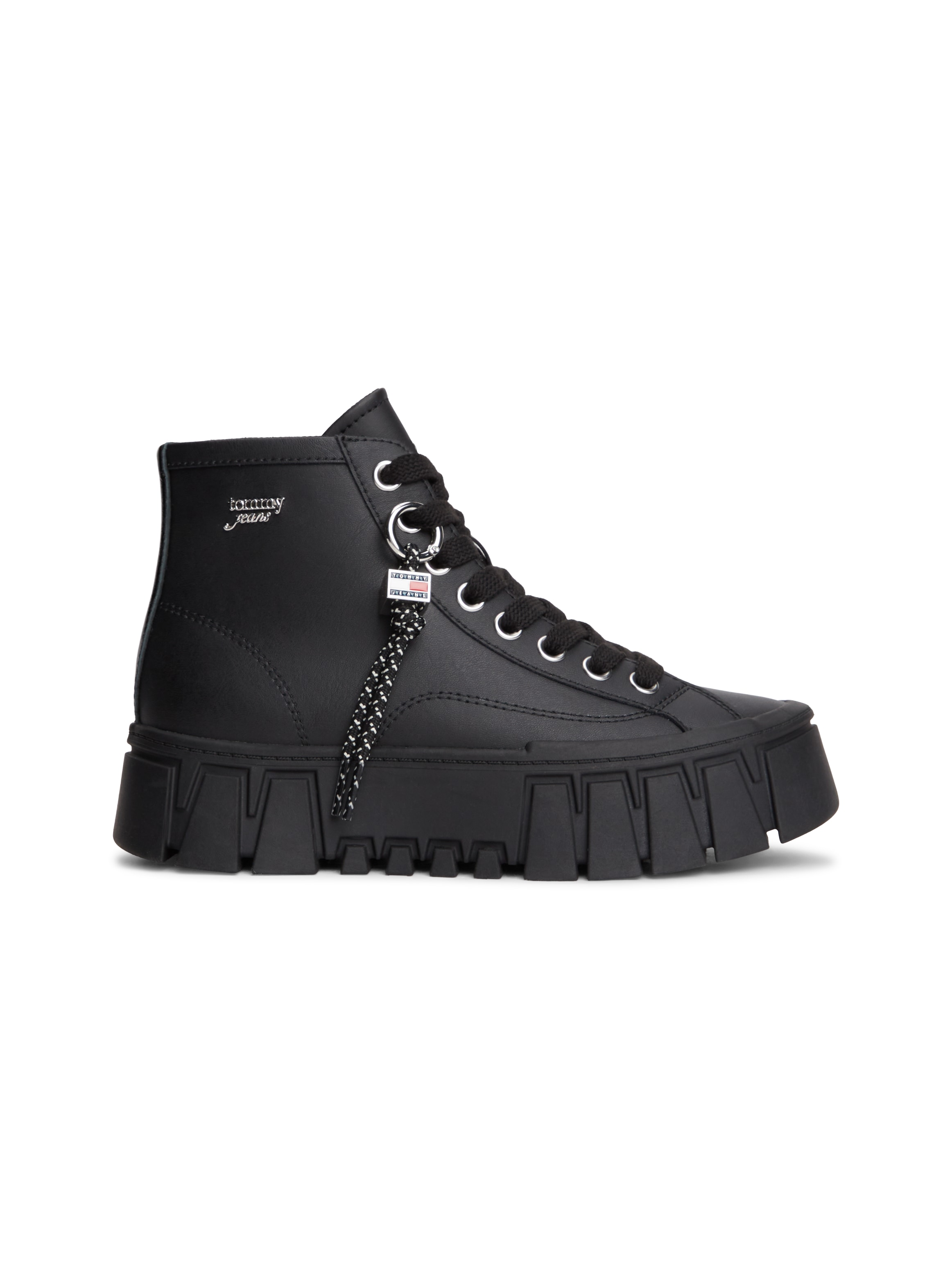 Tommy Jeans Plateausneaker »TJW PLATFORM SNEAKER LEATHER MC«  Schnürboots mit trendigem Charm