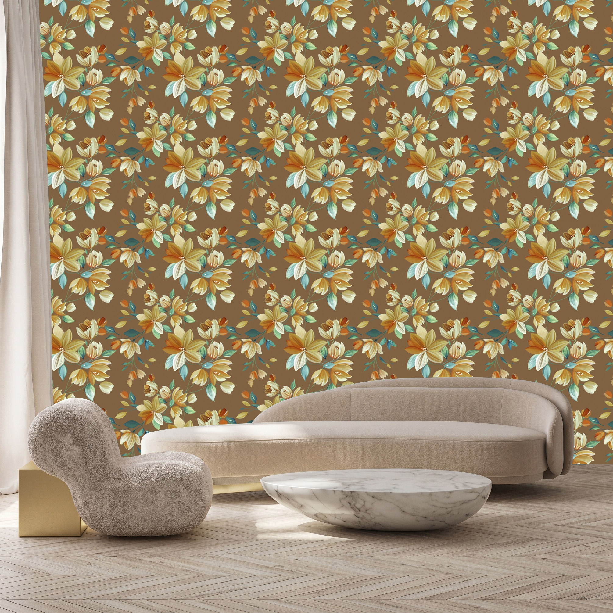 queence 3D-Tapete »Blumenmotiv, selbstklebendes Wandpaneel« Motiv | bedruckt | mehrfarbig texturiert 60 x 250 cm Fototapete, Mustertapete, Anbringung ohne Kleister