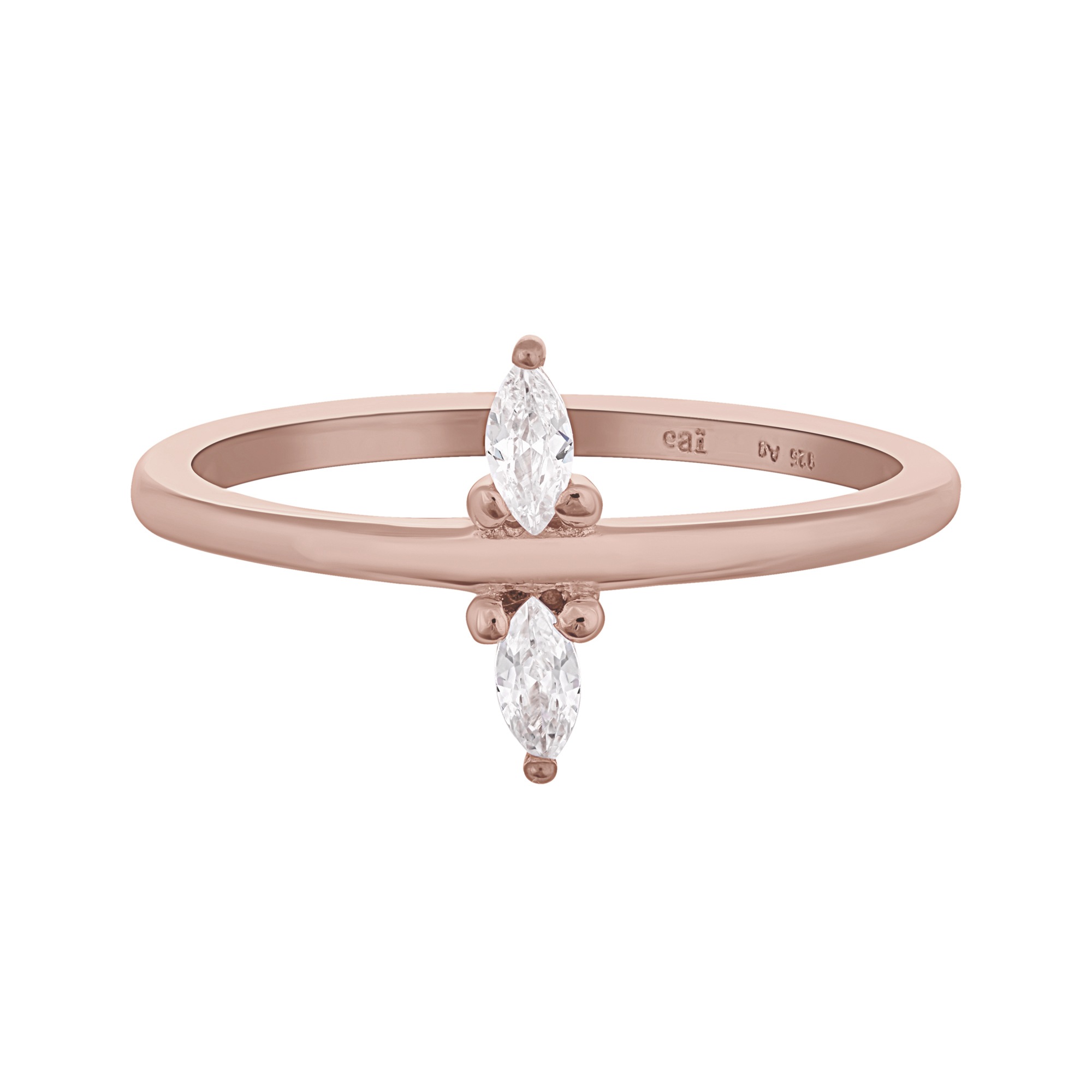 CAÏ Fingerring »925 Silber rosévergoldet mit Zirkonia«
