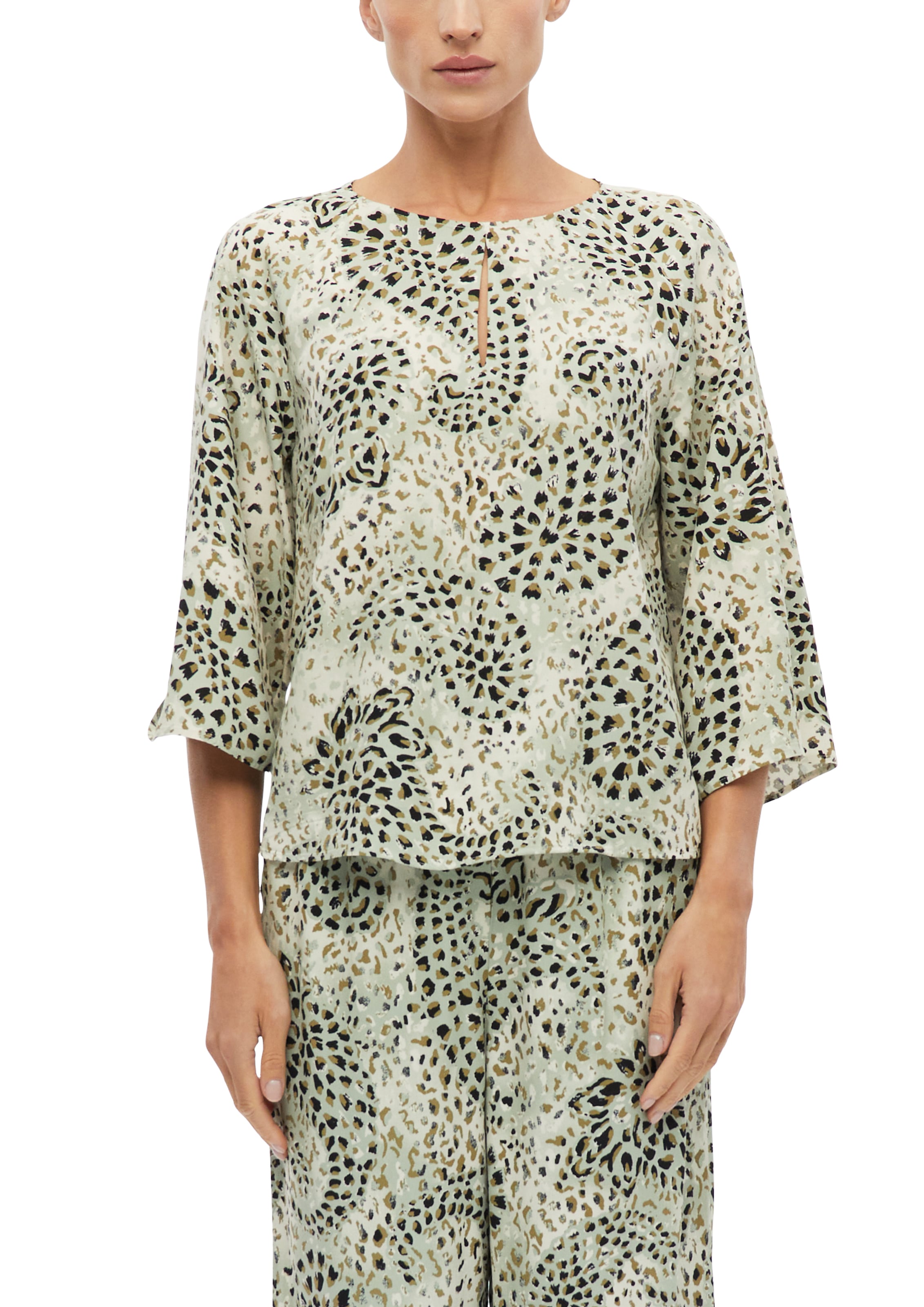 s.Oliver BLACK LABEL Druckbluse 3/4 Arm Sommerbluse mit Allover-Print