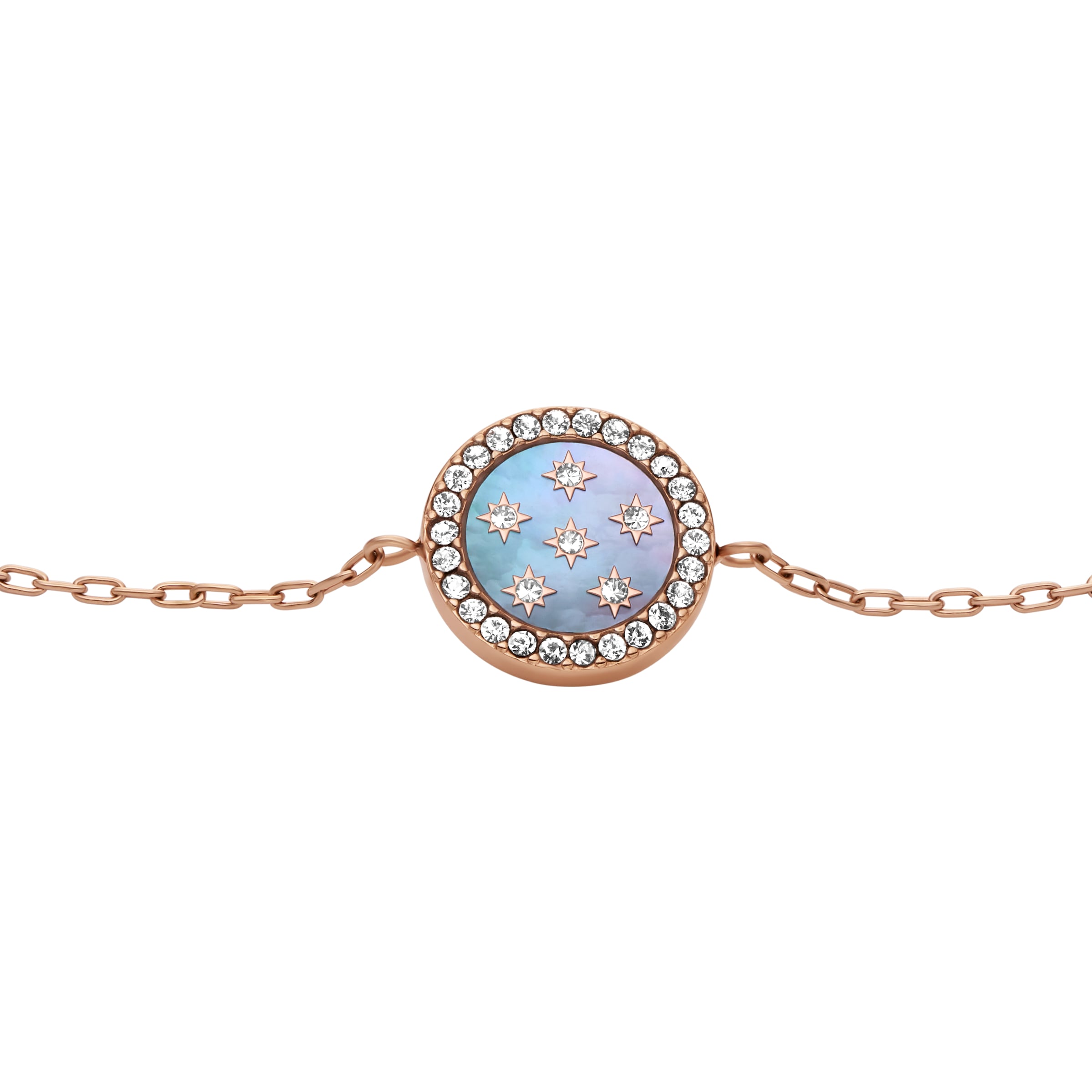 Fossil Armband »Schmuck Geschenk Edelstahl Armschmuck MERRIT« mit Glasstein - mit Perlmutt