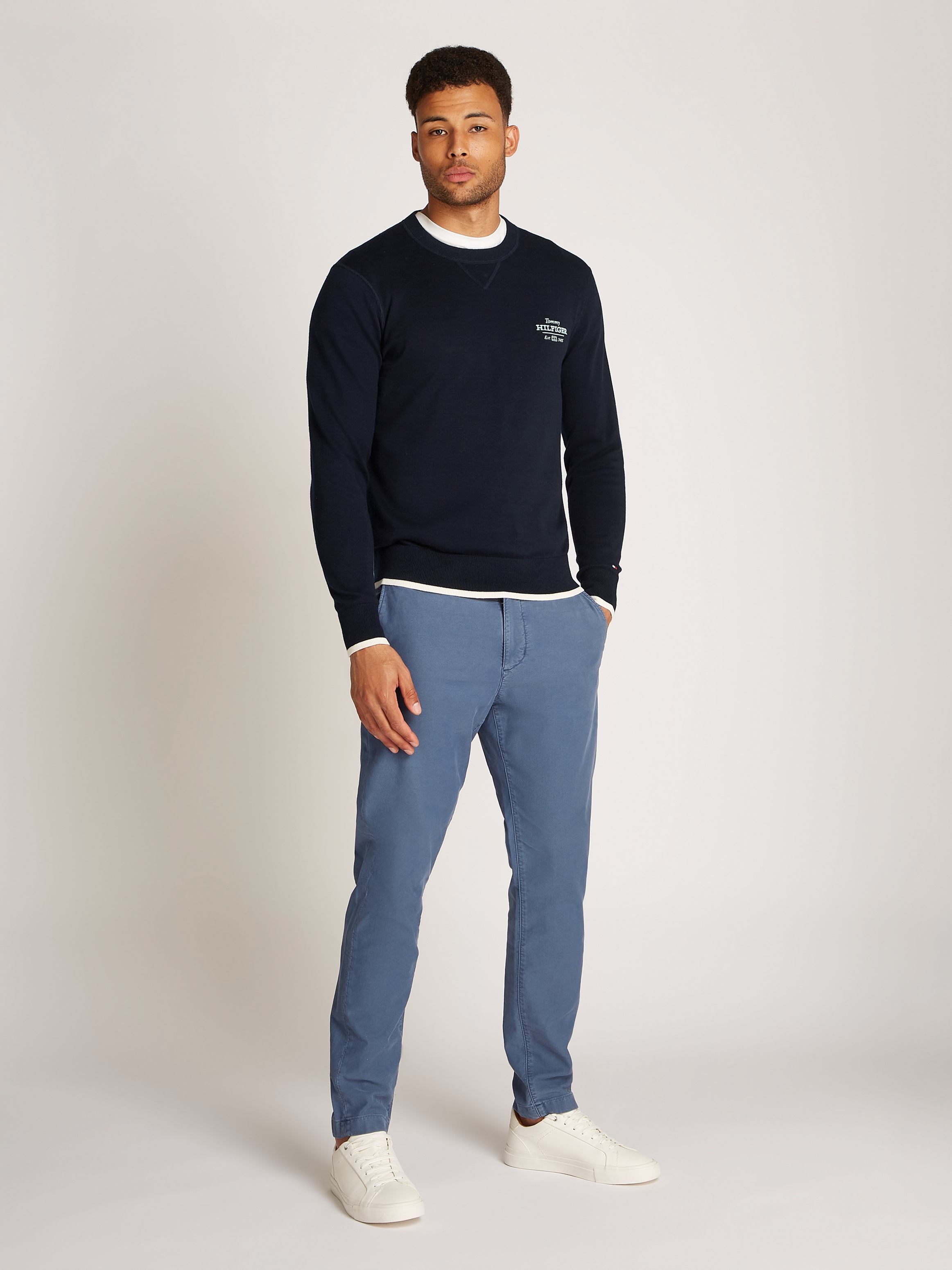 Tommy Hilfiger Rundhalspullover »GRAPHIC COTTON CREW«, mit Logostickerei