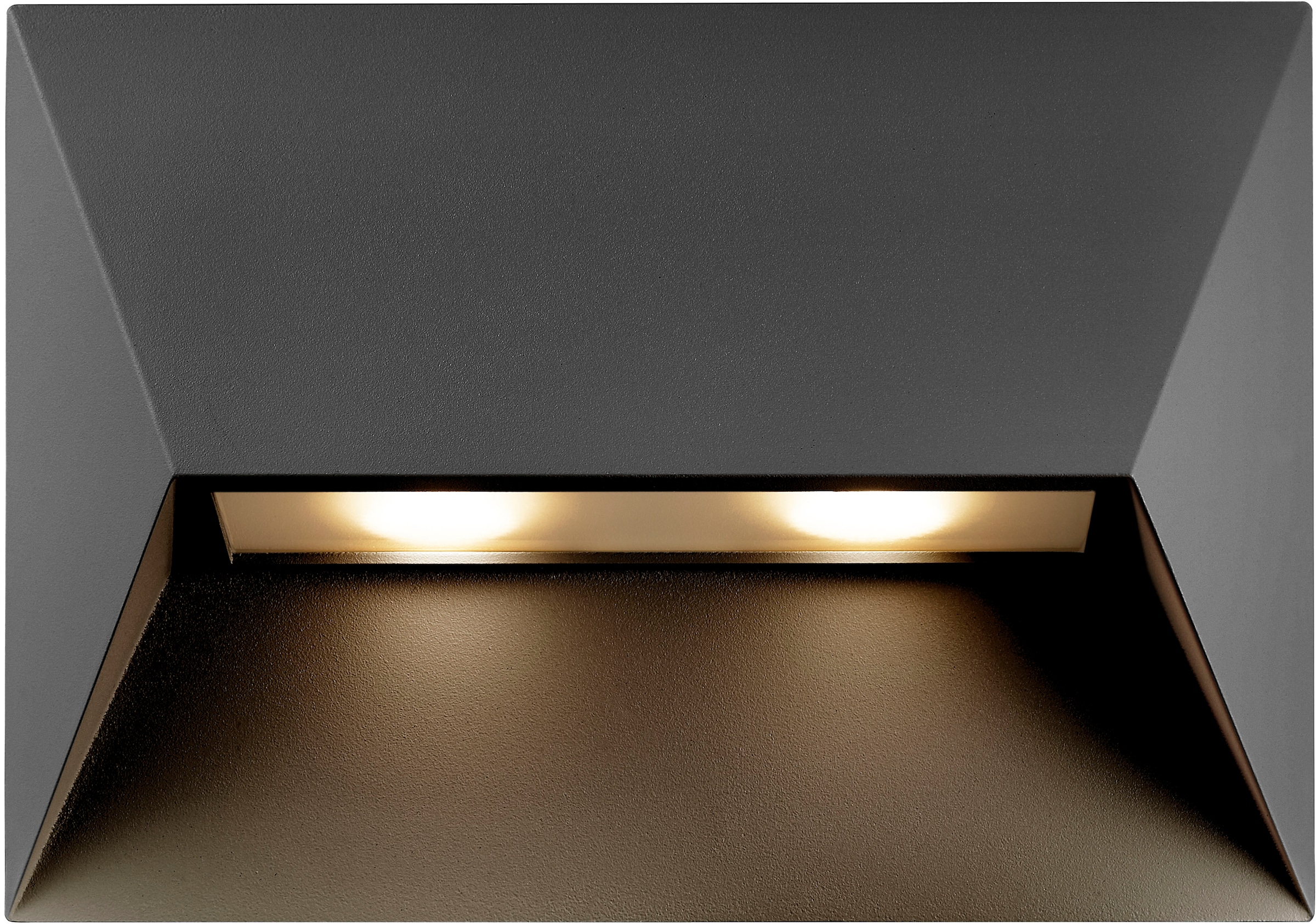 Nordlux Außen-Wandleuchte »Pontio«, Leuchtmittel GU10 | ohne Leuchtmittel, Architekturdesign, austauschbare Glühbirne, Stabiles Metall-Gehäuse