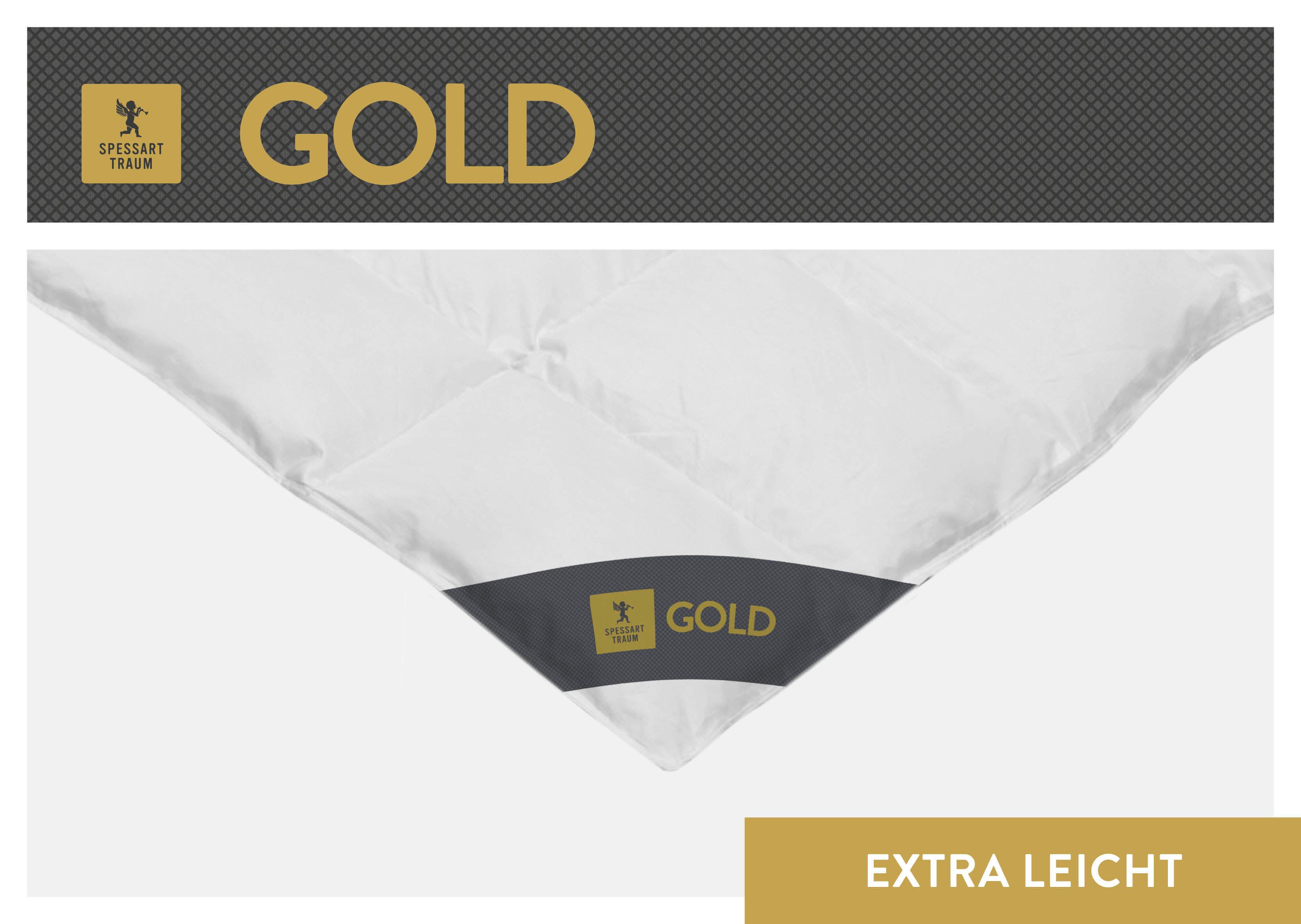 Thumbnail - SPESSARTTRAUM Gänsedaunenbettdecke "Gold" extraleicht Füllung 100Gaensedaunen 1 Stk. tlg. hergestellt in Deutschland, al...