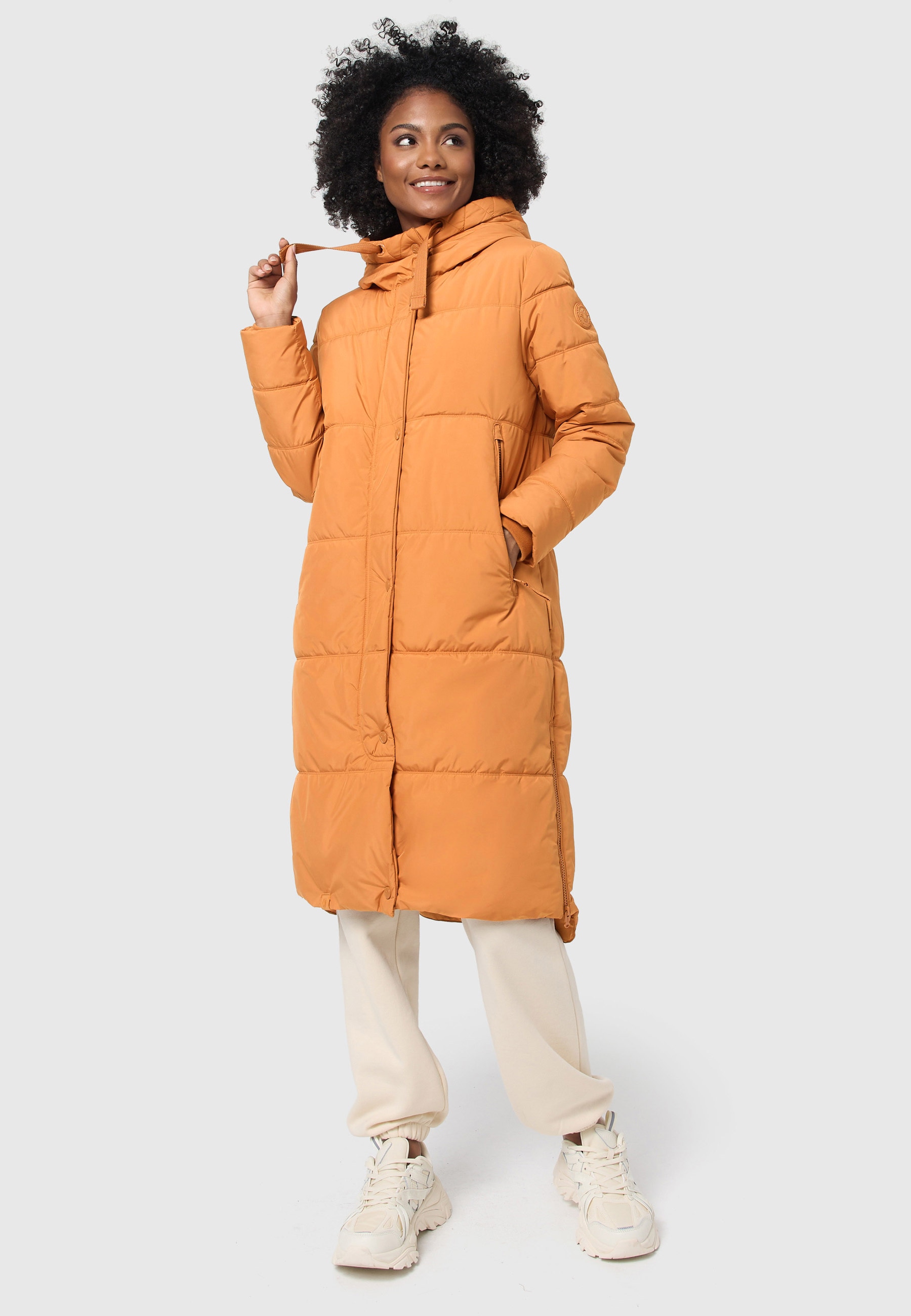 Marikoo "Soranaa" langer Winter Mantel mit Kapuze