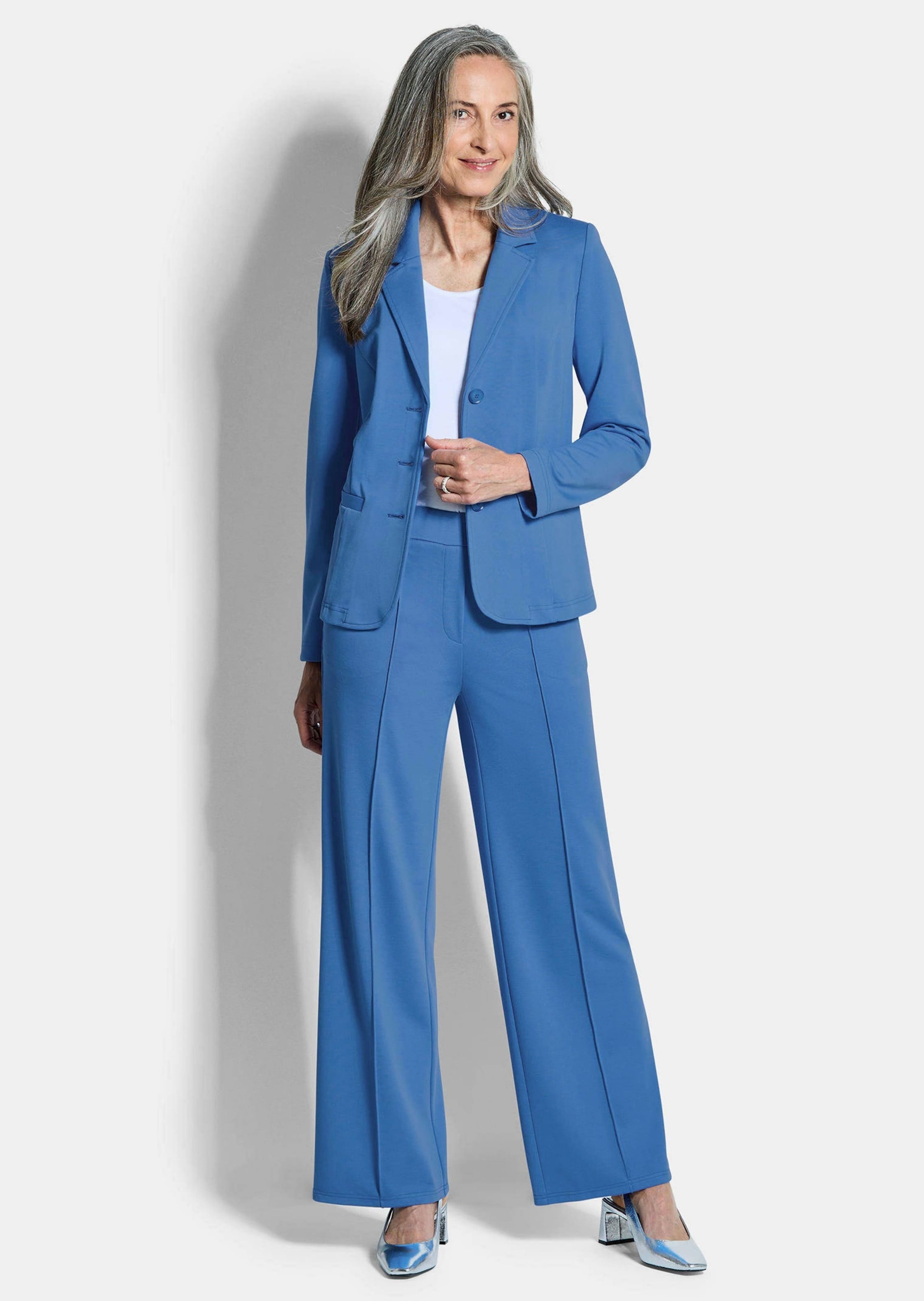 GOLDNER Stoffhose »Kurzgröße Jersey-Culotte VERA mit Biesen«