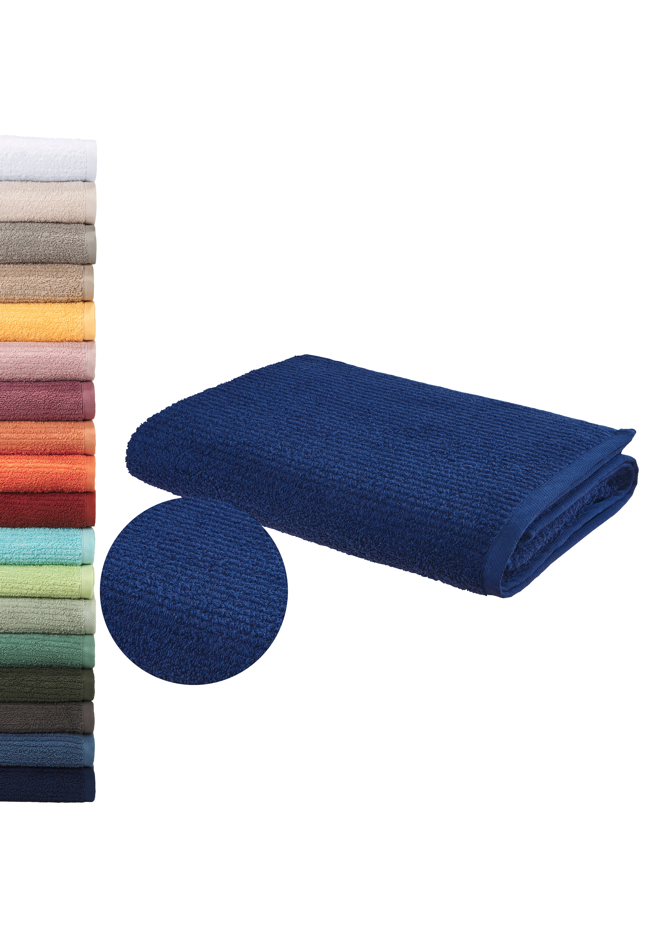 OTTO home Badetuch »Riva, 80x150, Premium Handtücher, 500 gr/m²« Hoch-Tief-Struktur, Streifen, weich, 5 Jahre Garantie