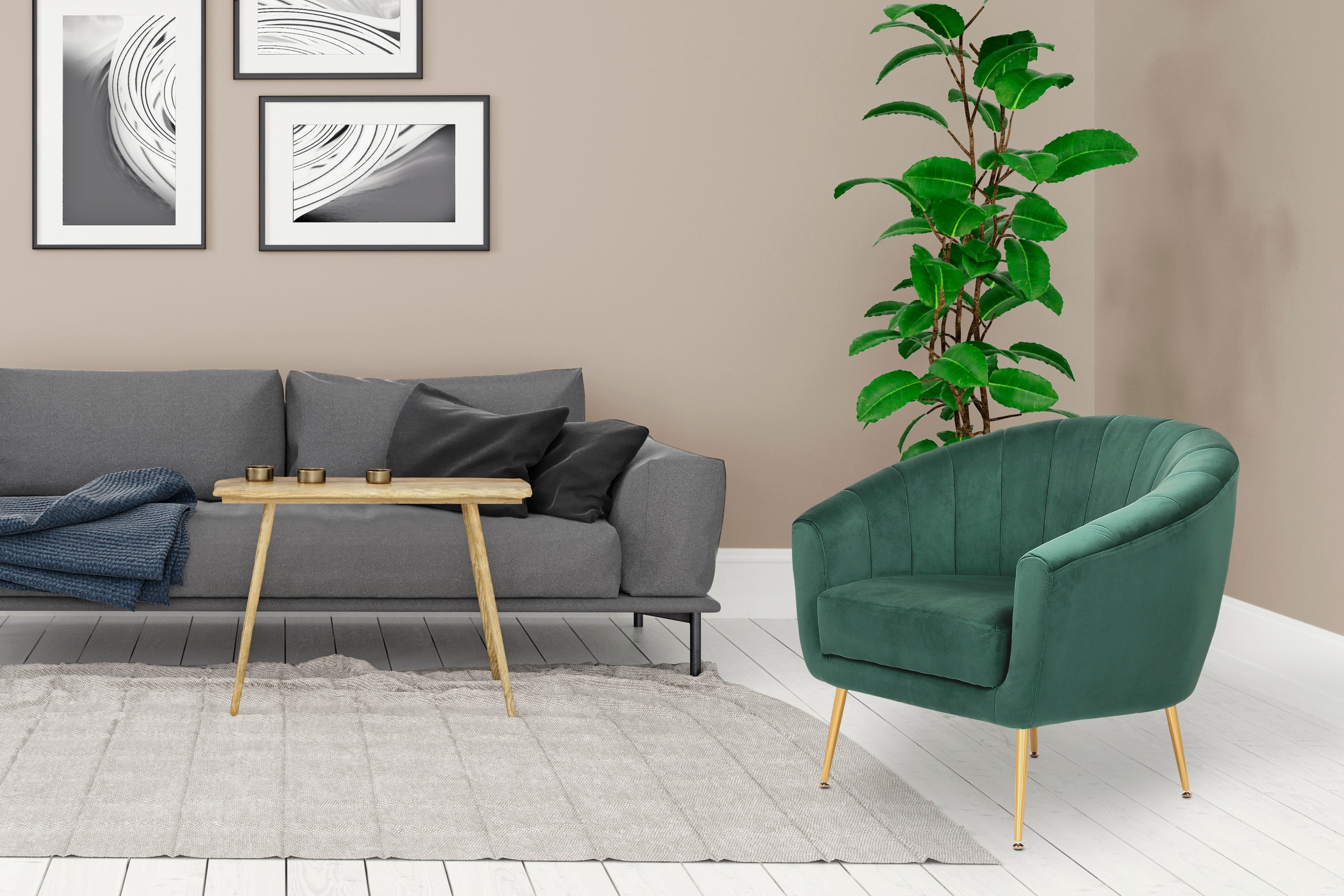 Kayoom Sessel "Sofa Doreen 125, komfortabler Sessel, einfarbige Gestaltung" günstig online kaufen