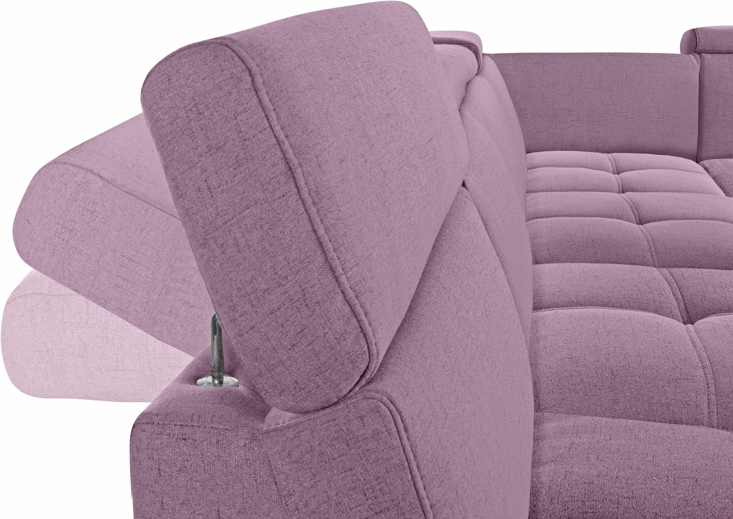 DOMO collection Wohnlandschaft »Ava moderne Sitzheftung mit toller Doppelnaht, komfortabel, U-Form«, mit Federkern, wahlweise mit Kopfteilverstellungen