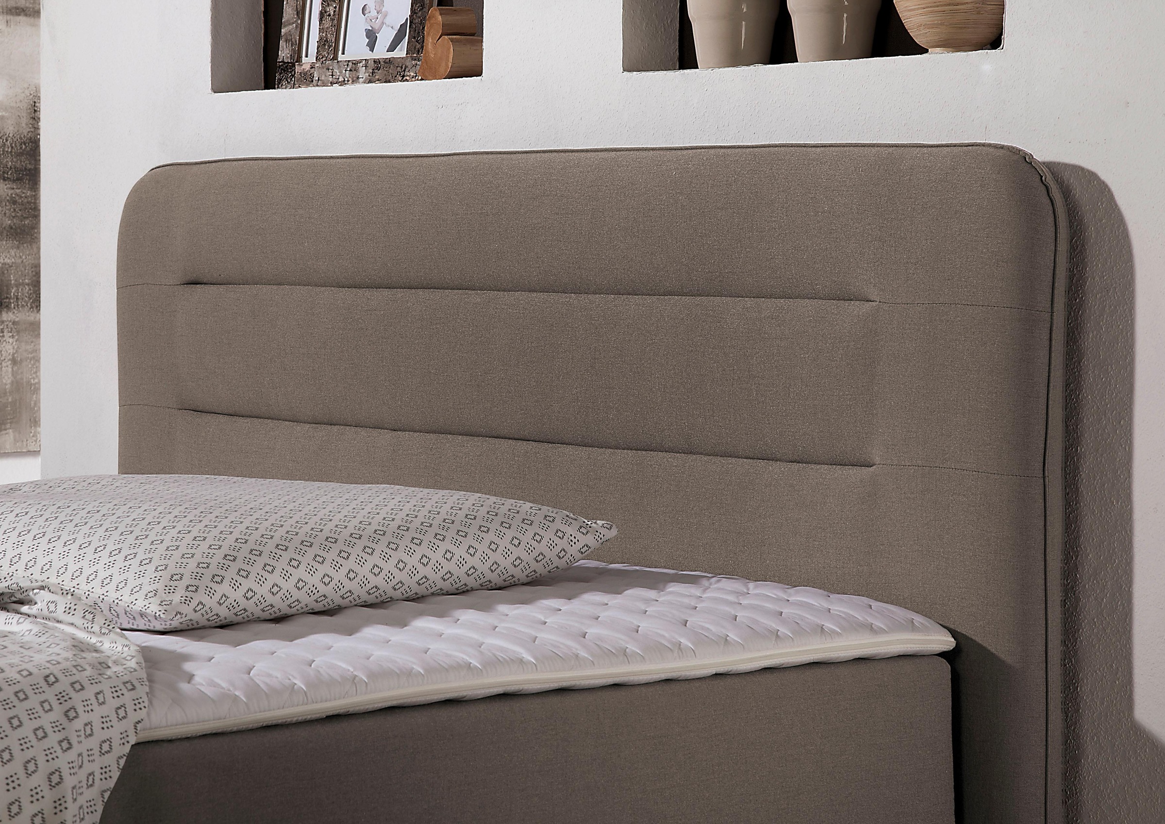 Home affaire Boxspringbett »Manchester«, 5 Breiten, 3 Ausführungen, 2 Härtegraden, Topper, Steppung