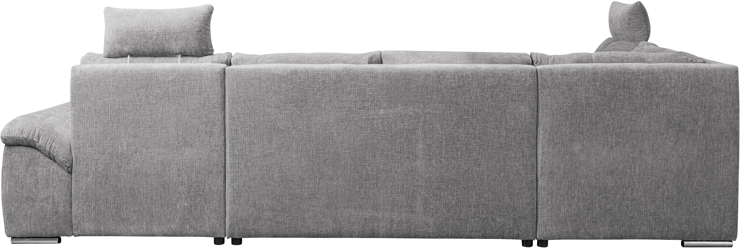 WERK2 Wohnlandschaft »Arena 339 cm breit mit Bett & Bettkasten, wahlw. mit 2 Kopfstützen« U-Form, XXL, Schlaffunktion, Bettkasten
