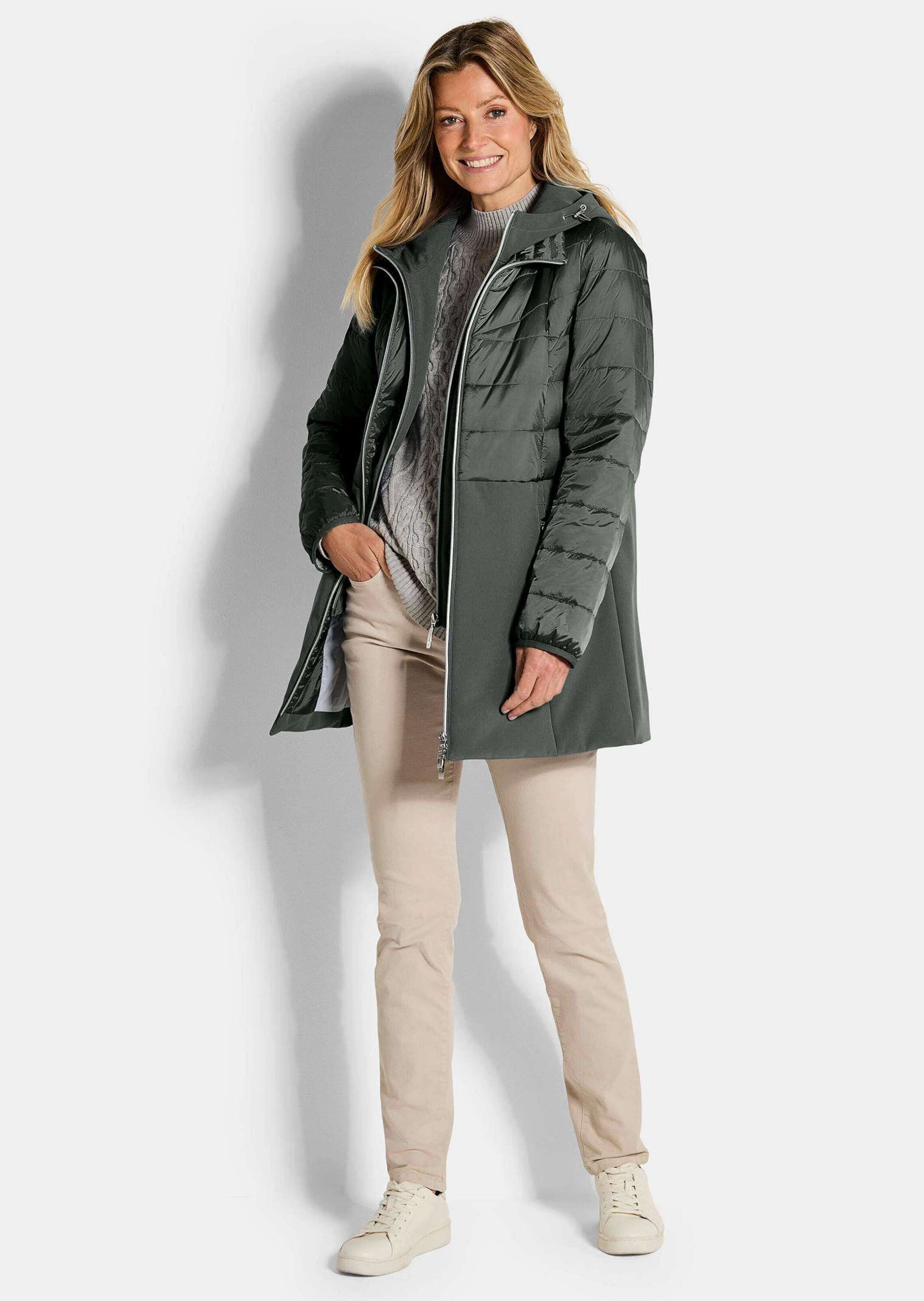 GOLDNER Langmantel "Kurzgröße Steppmantel mit Softshell-Einsatz" mit Softsh günstig online kaufen