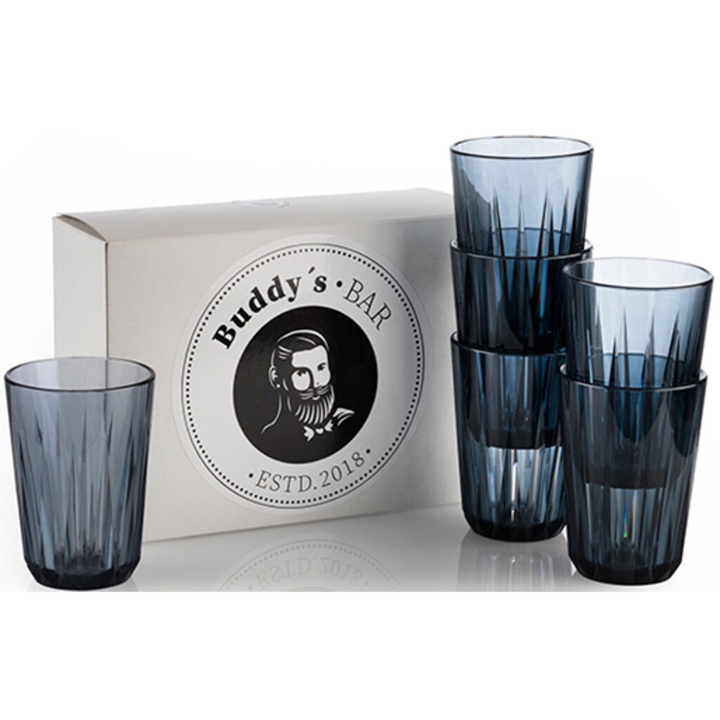 Buddy's Becher »Buddy´s Bar«, (Set, 6 tlg.), 6er Set, Tritan Kunststoff, Kristallglas-Optik, wiederverwendbar