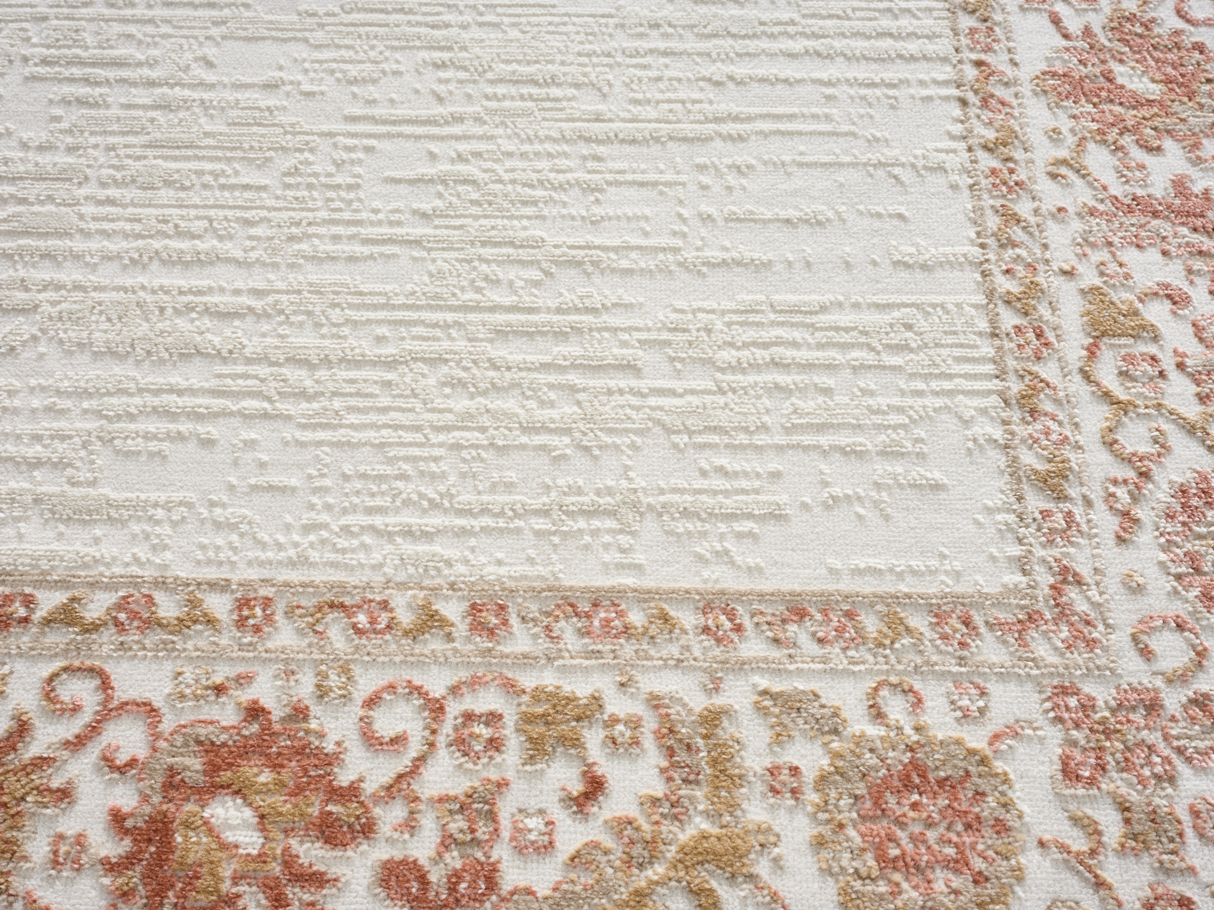 OTTO home Teppich »Fennia, Blumen-Motiv« rechteckig 7 mm Höhe Bordüre, Floral, meliert, Wohnzimmer, Schlafzimmer, Esszimmer