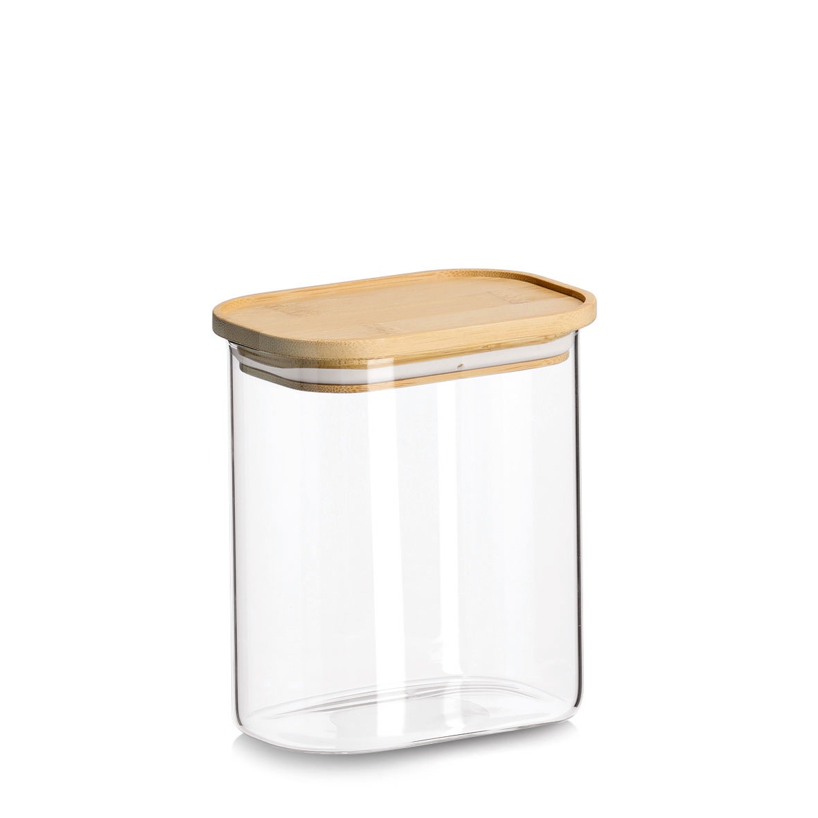Zeller Present Vorratsglas »Vorratsglas-Set mit Bambusdeckel, 3tlg.« 12,8x9x10 (600 ml), 12,8x9x14,2 (1.000 ml), 12,8x9x18,8 (1.300 ml) cm