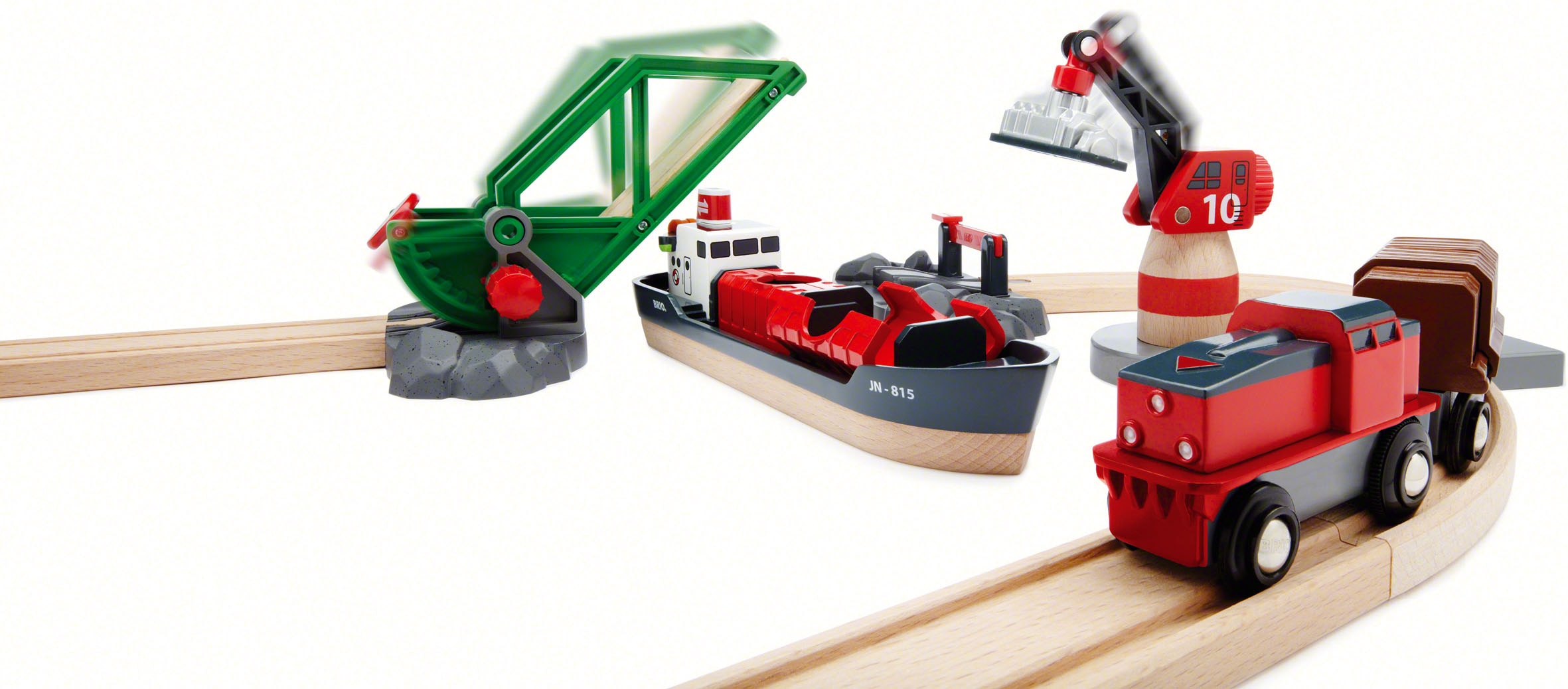 BRIO® Spielzeug-Eisenbahn »BRIO® WORLD, Container Hafen Set«, (Set), FSC®- schützt Wald - weltweit