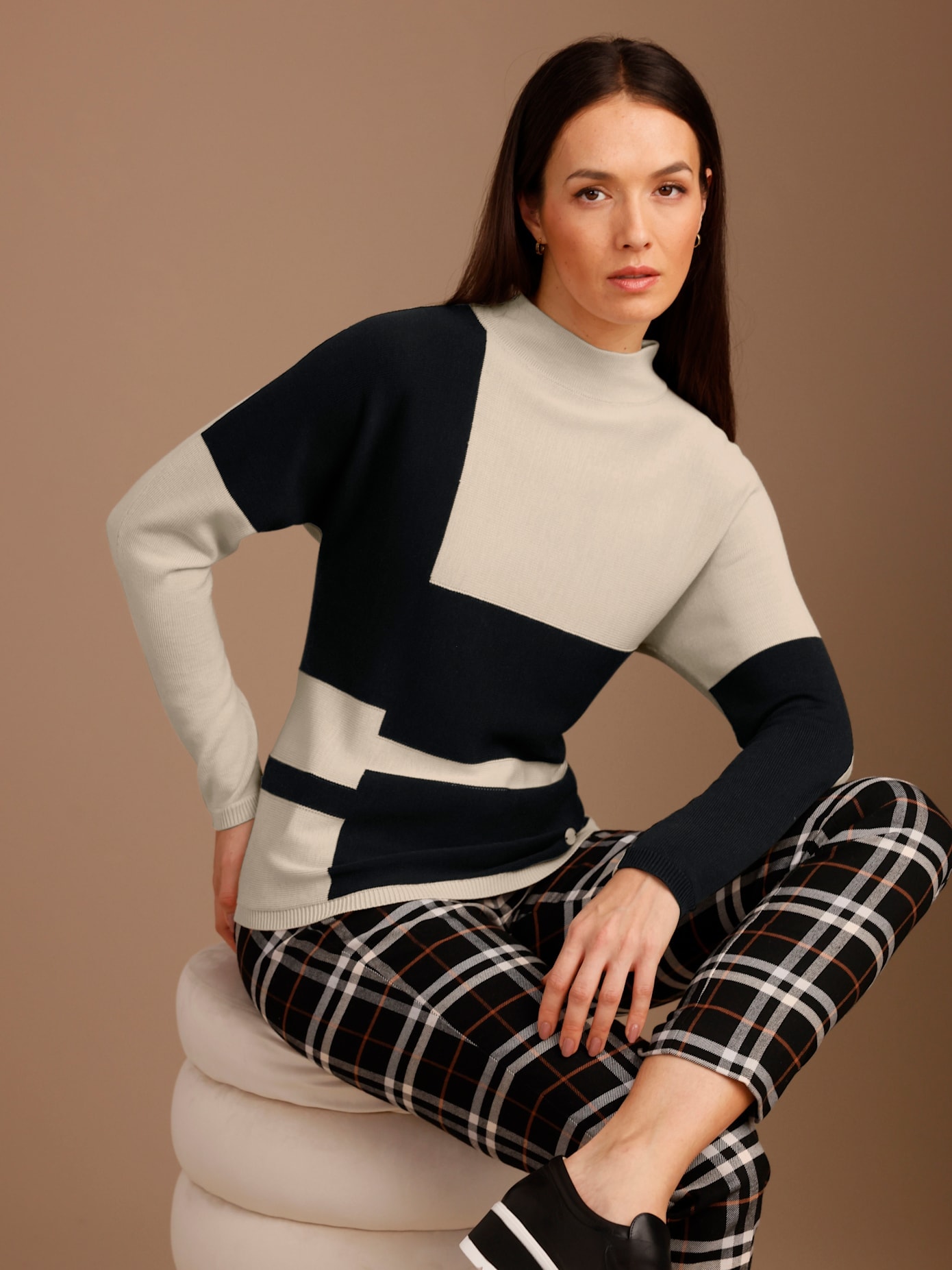 CREATION L PREMIUM Stehkragenpullover "Merino-Lyocell-Pullover"