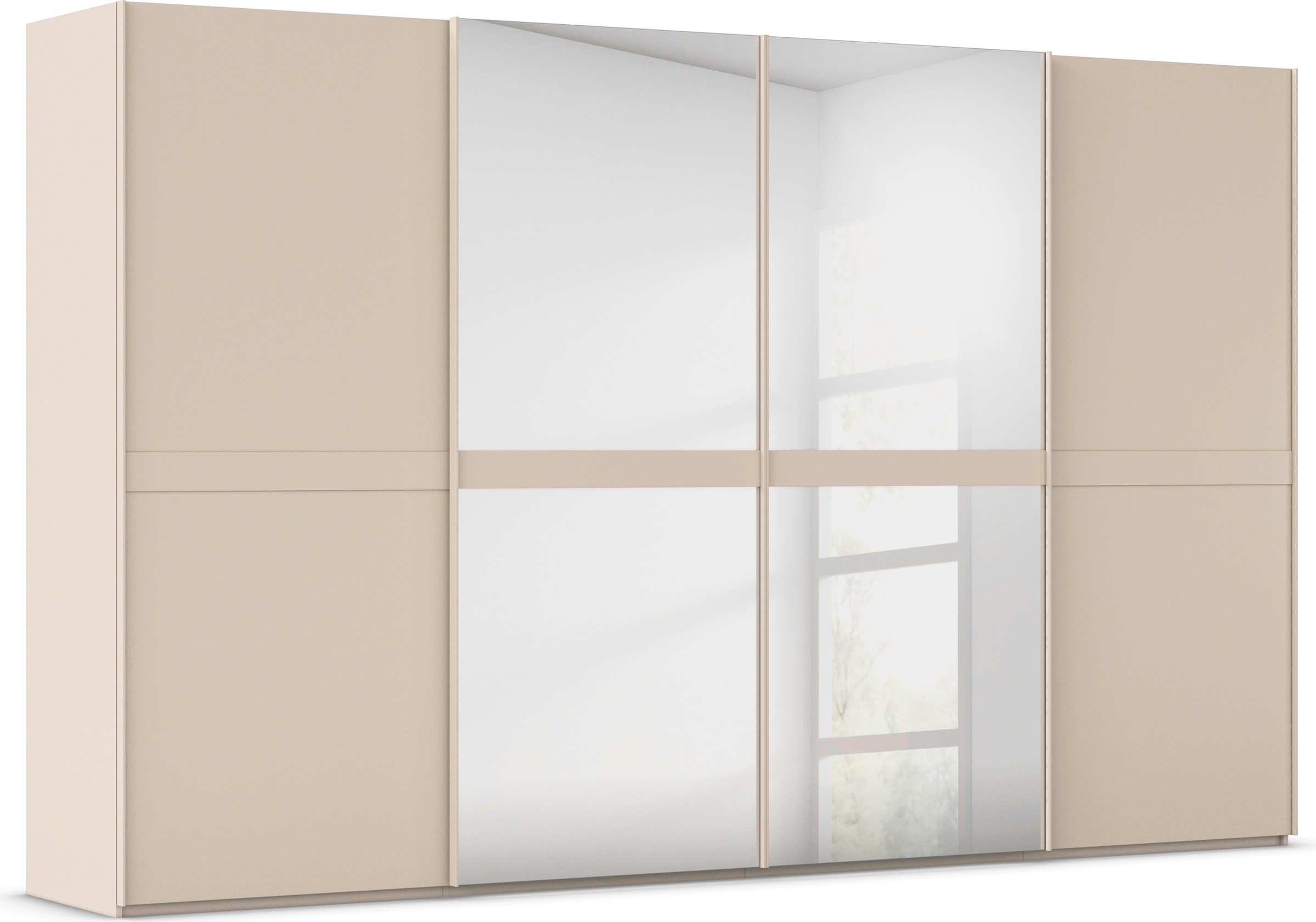 rauch "Kleiderschrank Schrank Garderobe Schlafzimmerschrank SCALE-LINE" edle Optik mit Bauchbinde in Korpusfarbe mit Spiegel MADE IN GERMANY