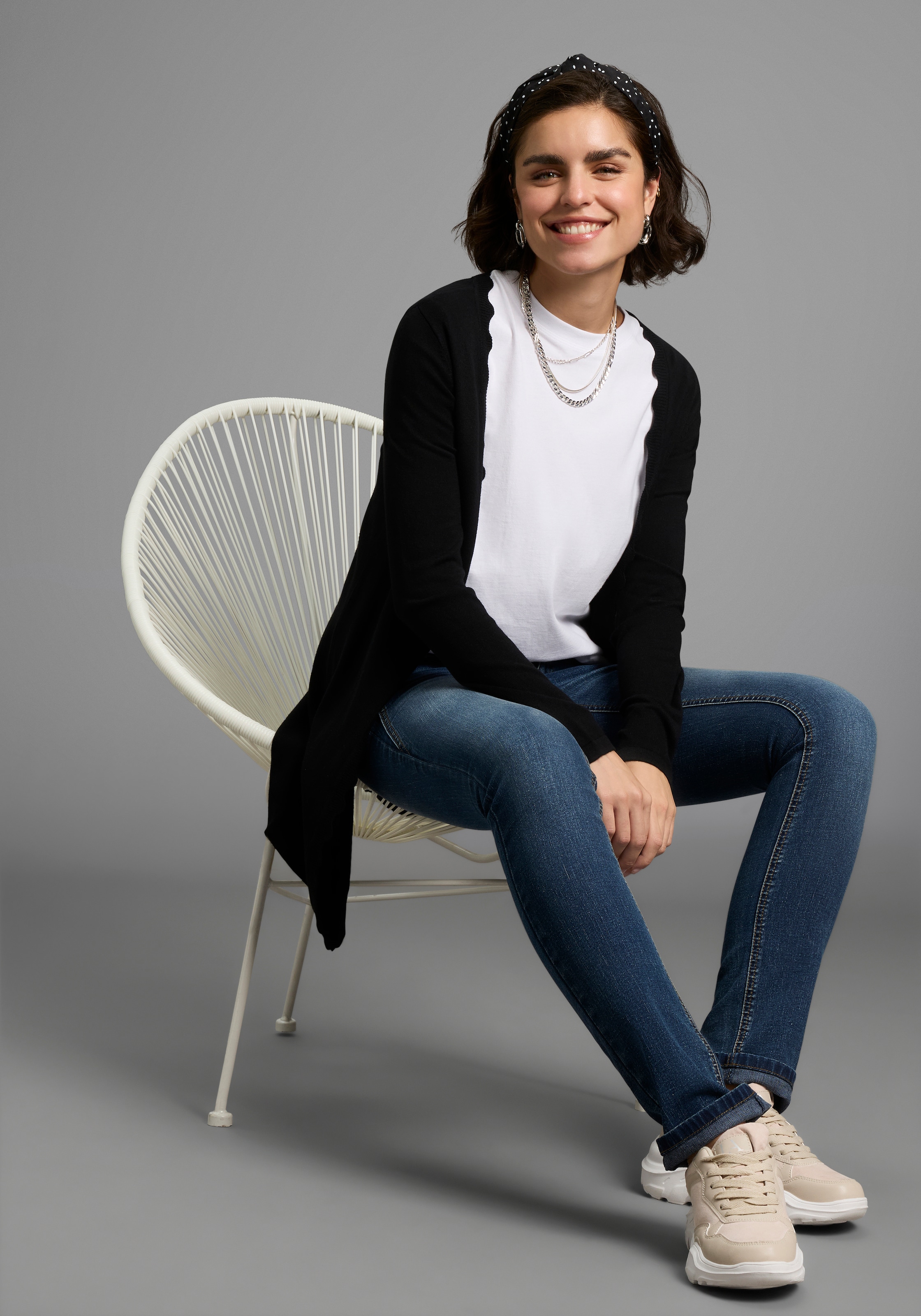 Laura Scott Strickjacke, mit Wellenkante - NEUE KOLLEKTION