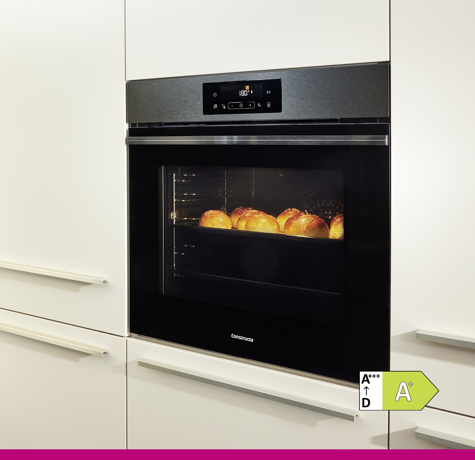 Constructa Einbaubackofen »CF4M28063« mit Teleskopauszug nachrüstbar Inklusive Air Fry Heizart und pyrolytischer Selbstreinigung