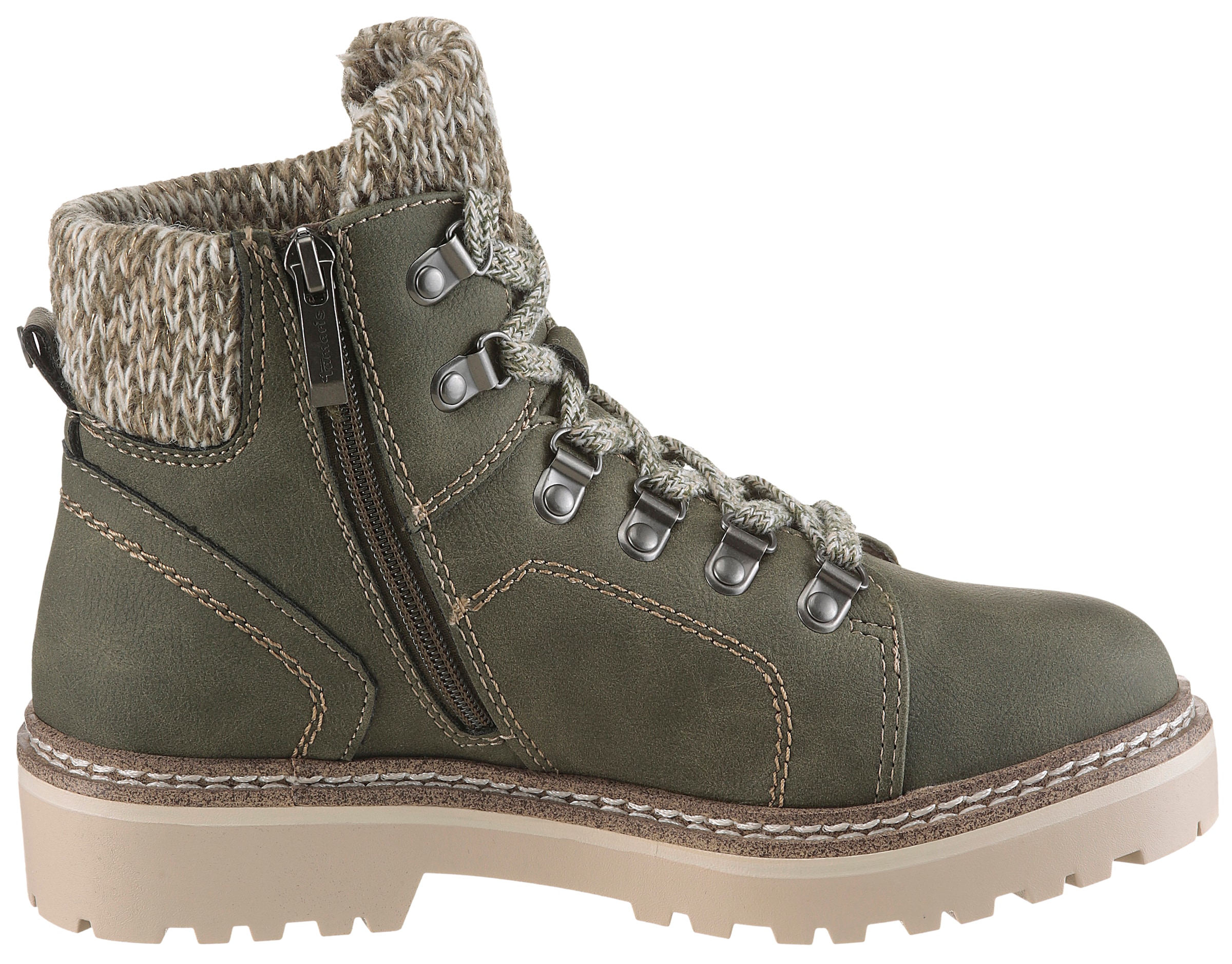 Tamaris Winterboots  , Blockasatz, Schnürboots, im Bergsteigerlook, vegane Verarbeitung
