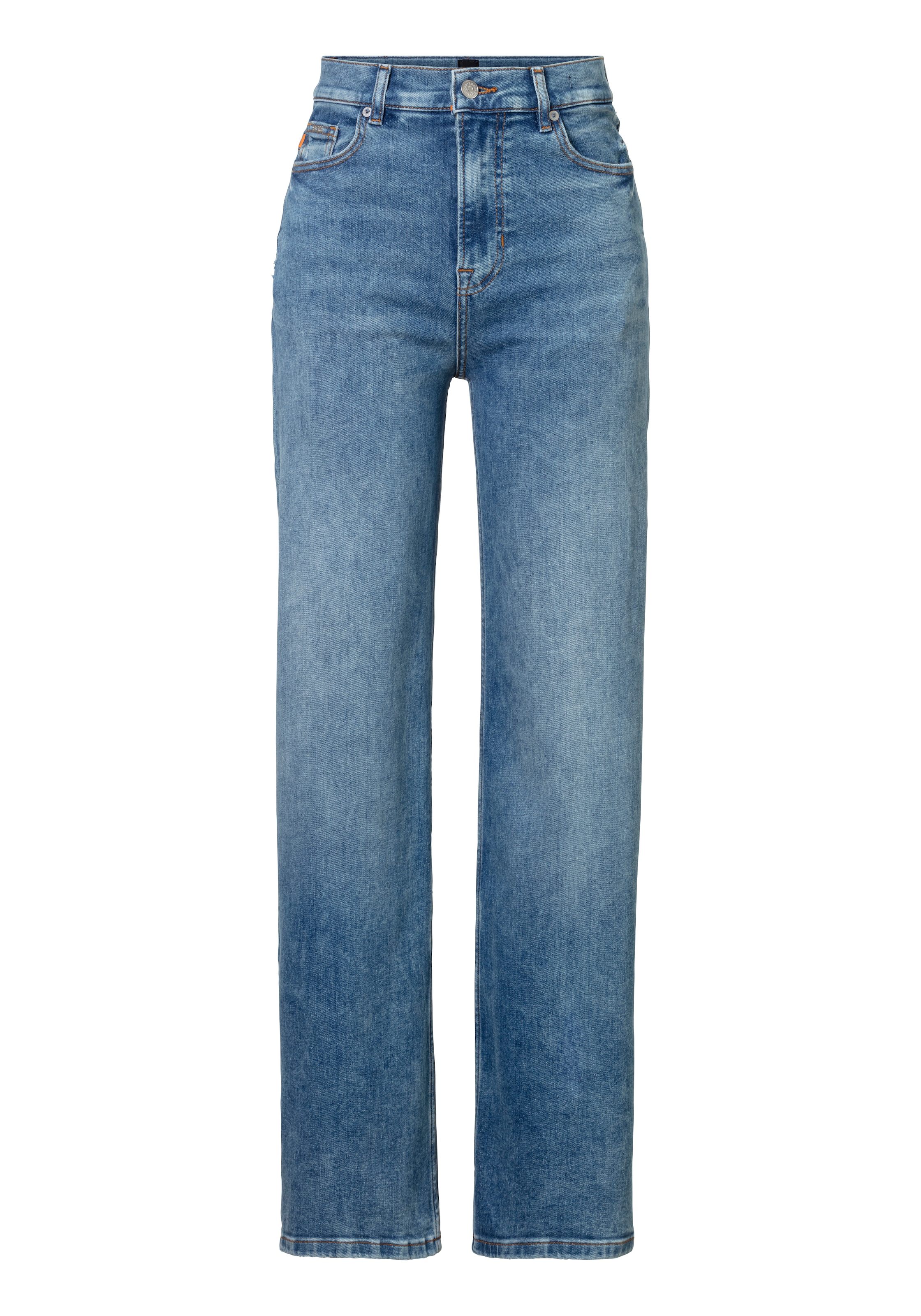BOSS ORANGE Straight-Jeans »C_MARLENE HR 2.0 Premium Damenmode«, mit BOSS Leder-Badge