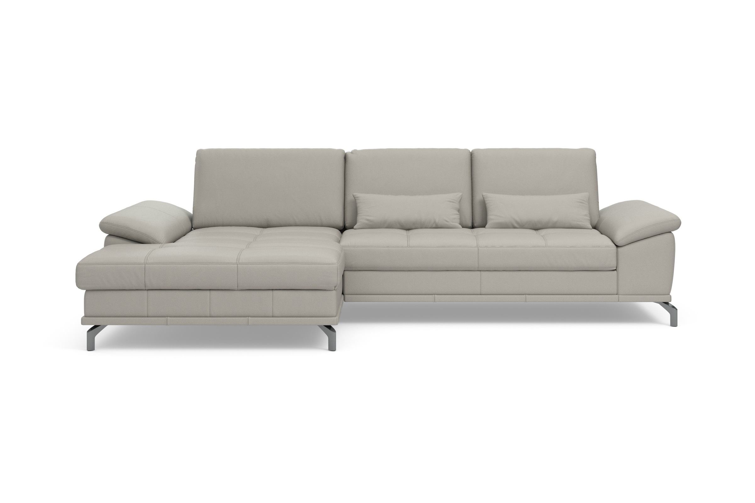 Places of Style Ecksofa Costello, mit Sitztiefenverstellung und Armlehnfunktion, incl. 3 Nierenkissen