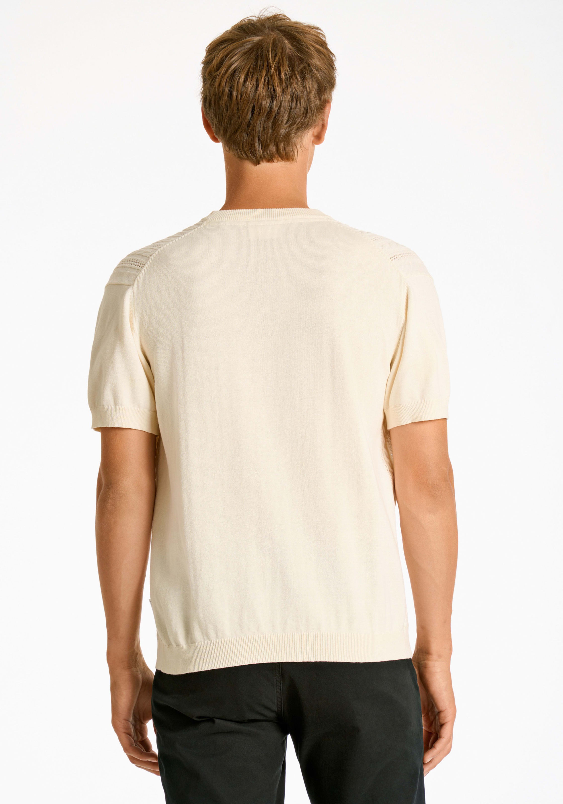 LINDBERGH Strickpullover mit Zopfmuster, kurzarm günstig online kaufen