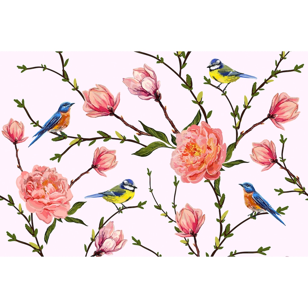 A.S. Création Leinwandbild »Little Birds«, Blumen, (1 St.)
