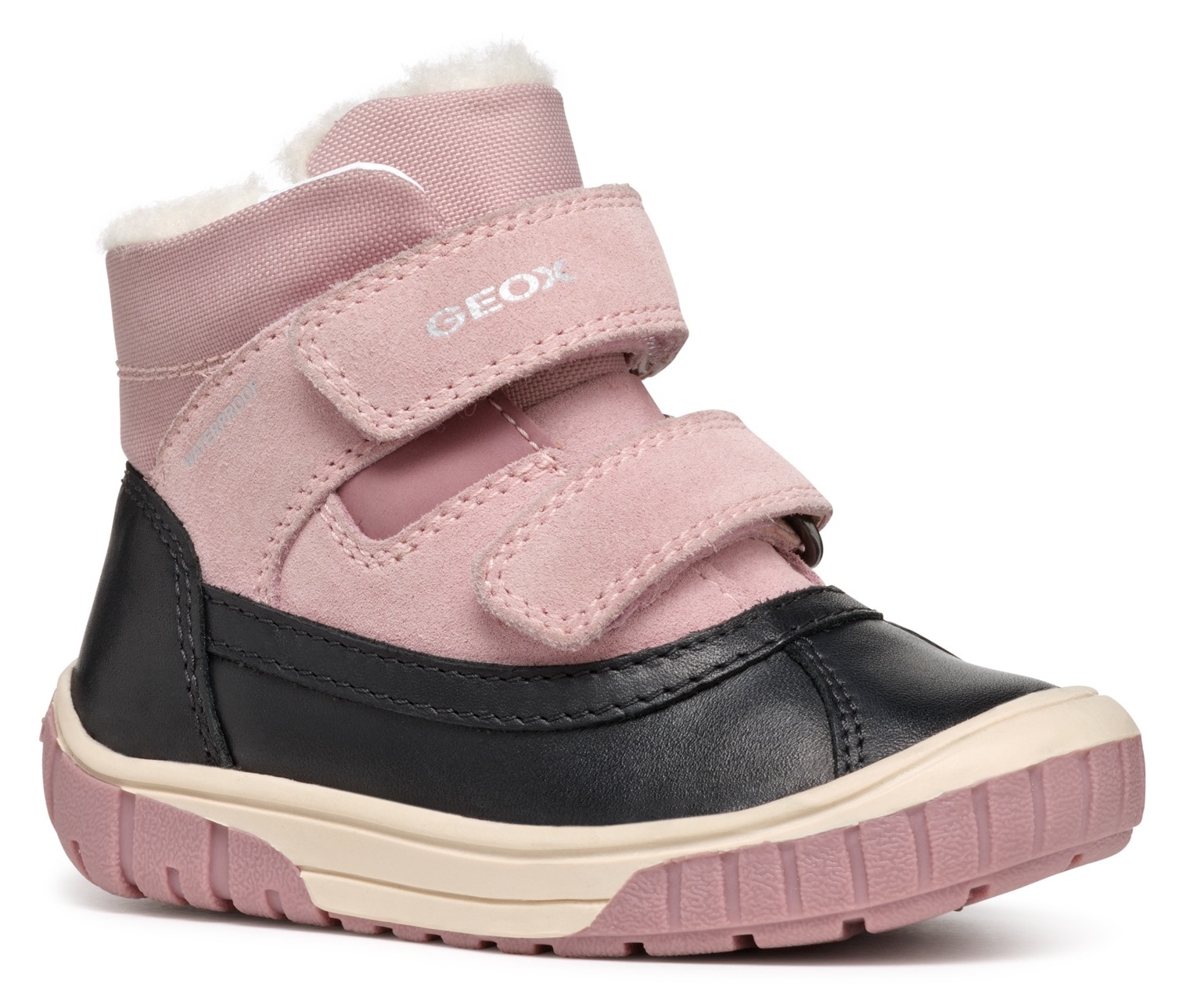 Geox Winterboots »B OMAR GIRL WPF C«, Klettstiefel, Babystiefel, Winterstiefel mit Kontrastbesatz