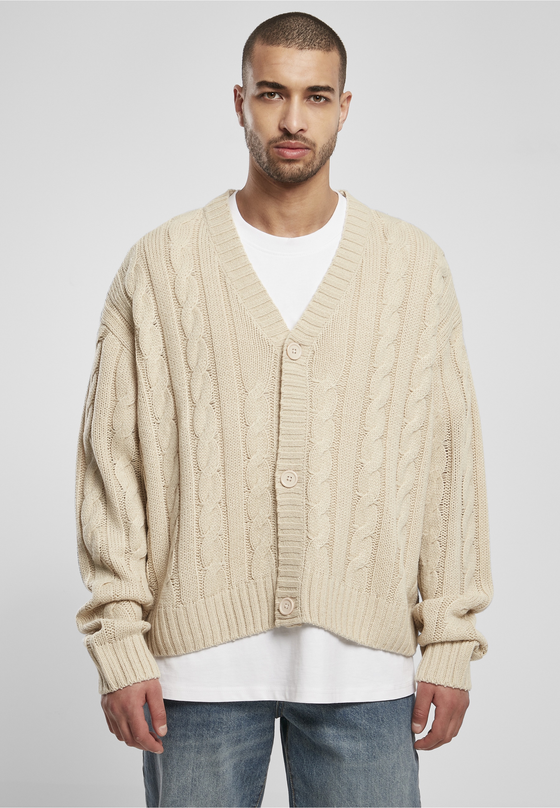 URBAN CLASSICS Strickjacke »Urban Classics Herren Boxy Cardigan« 1 Stk.