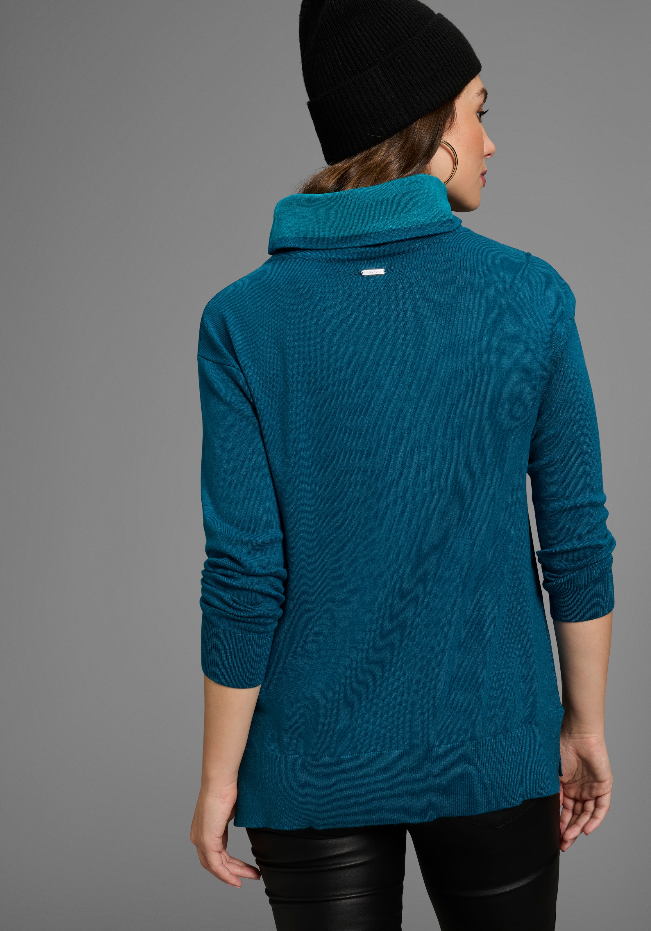 Laura Scott Schalkragenpullover, mit Bindeband günstig online kaufen