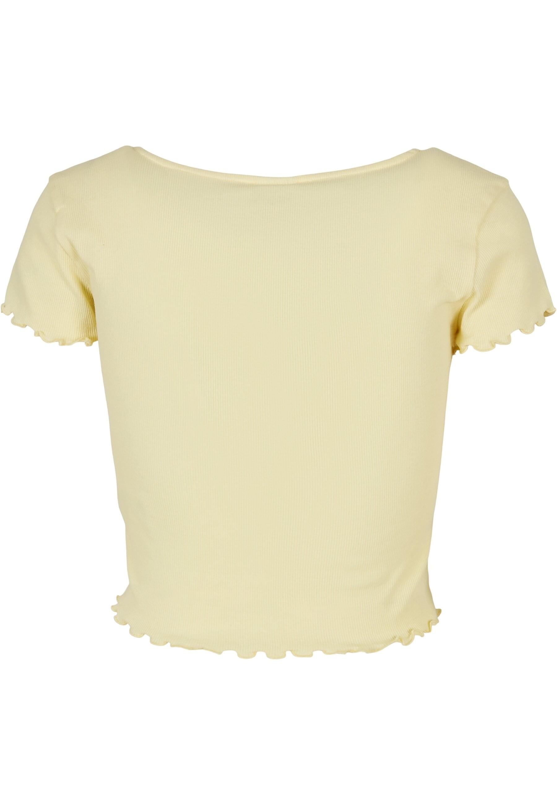 URBAN CLASSICS Kurzarmshirt »Urban Classics Damen Ladies Cropped Button Up Rib Tee«, (1 tlg.)