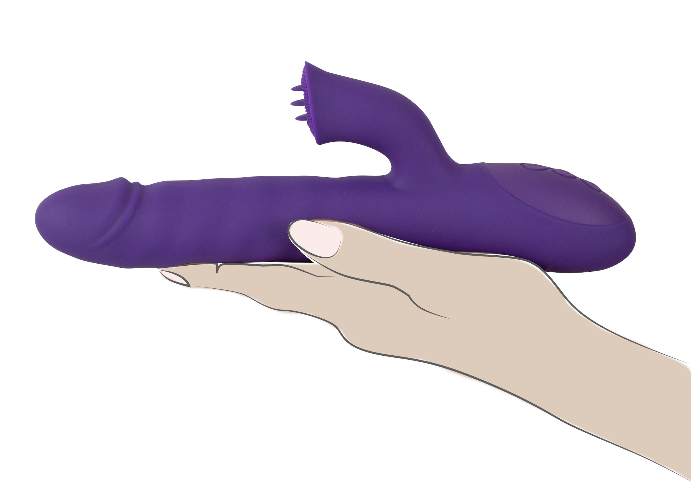 Sweet Smile Vibrator »Stoßvibrator mit Klitorisreizer Thrusting & Rotating Pearl Vibrator«