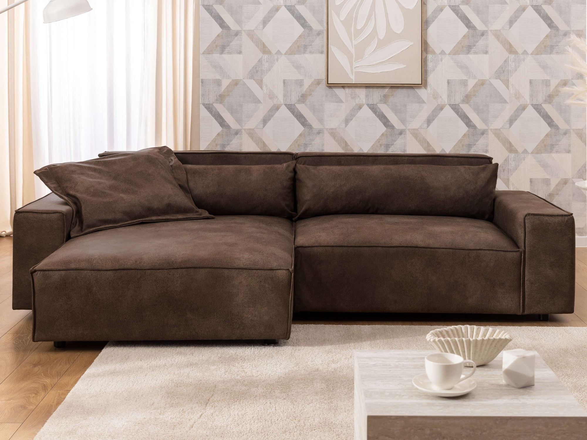 OTTO home Ecksofa "KINLEE Design-Sofa mit Recamiere rechts/links, Maße B/T/ günstig online kaufen