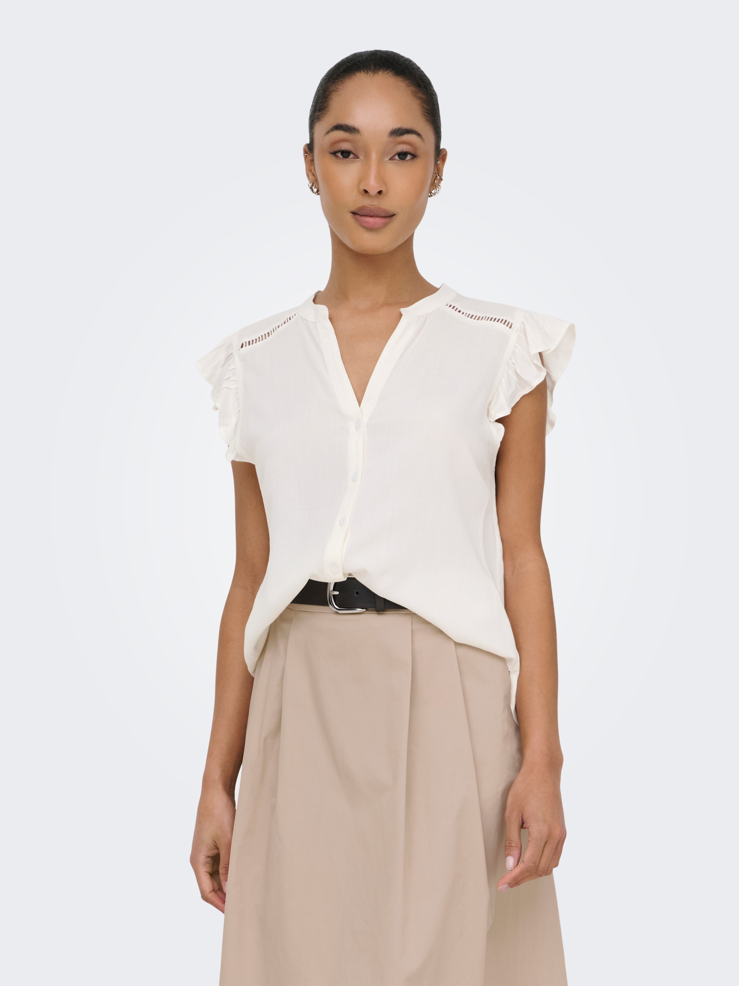 ONLY Kurzarmbluse »ONLROSELLA LIFE CAPSLEEVE SHIRT WVN NOOS« Viskose, regular fit