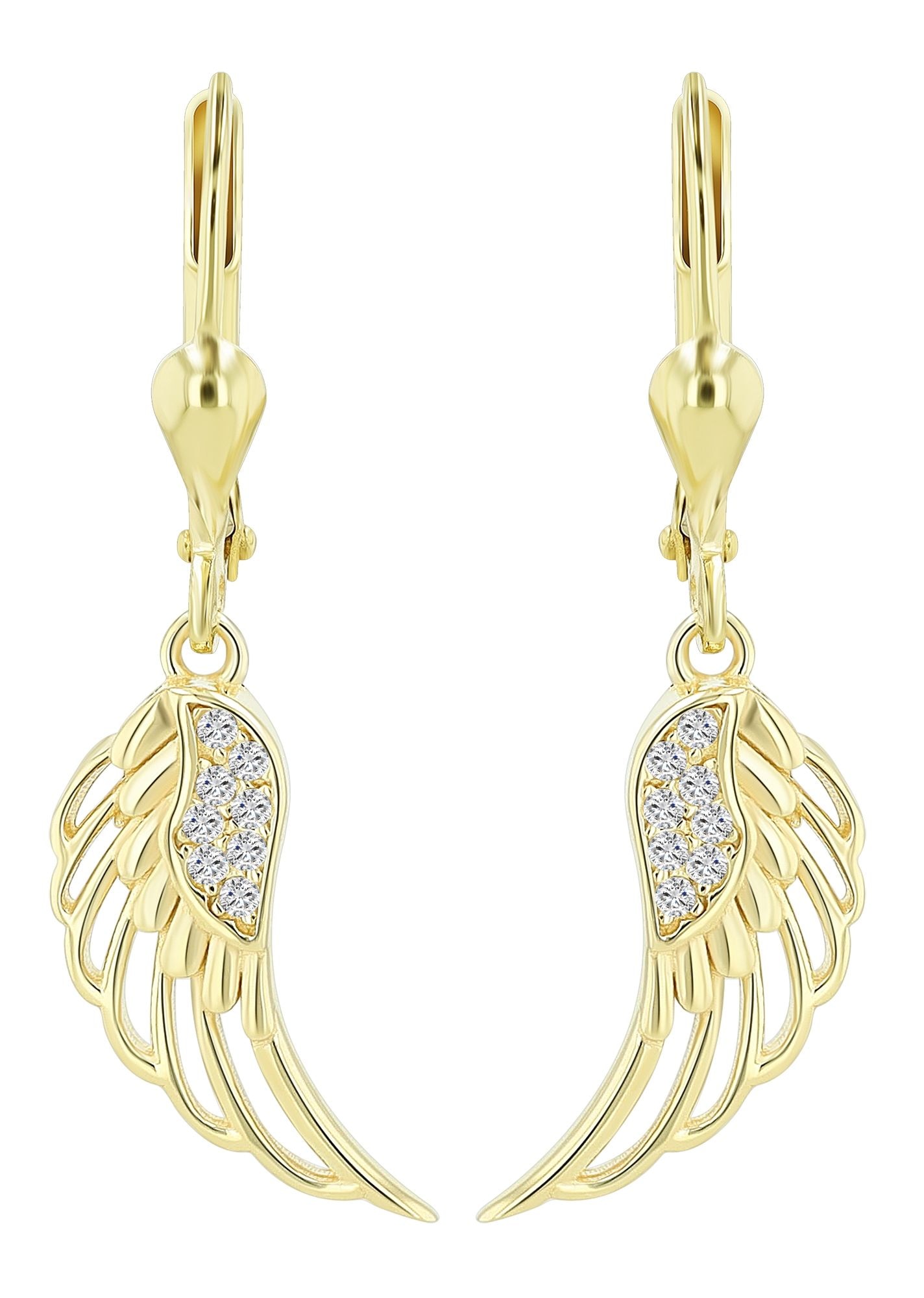 Adelia´s Paar Ohrhänger »Damen Ohrringe – Ohrhänger Flügel aus 925 Silber mit Zirkonia« Zum Verschenken an Menschen, die Ihnen am Herzen liegen