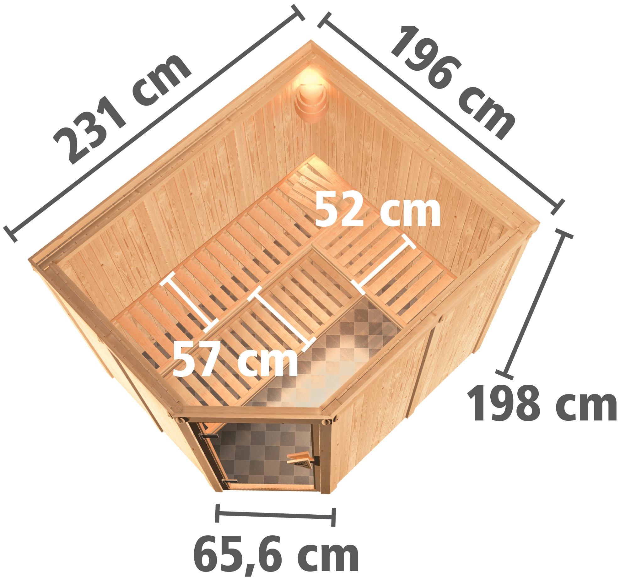 Karibu Sauna »Marit«, 9-kW-Ofen mit externer Steuerung