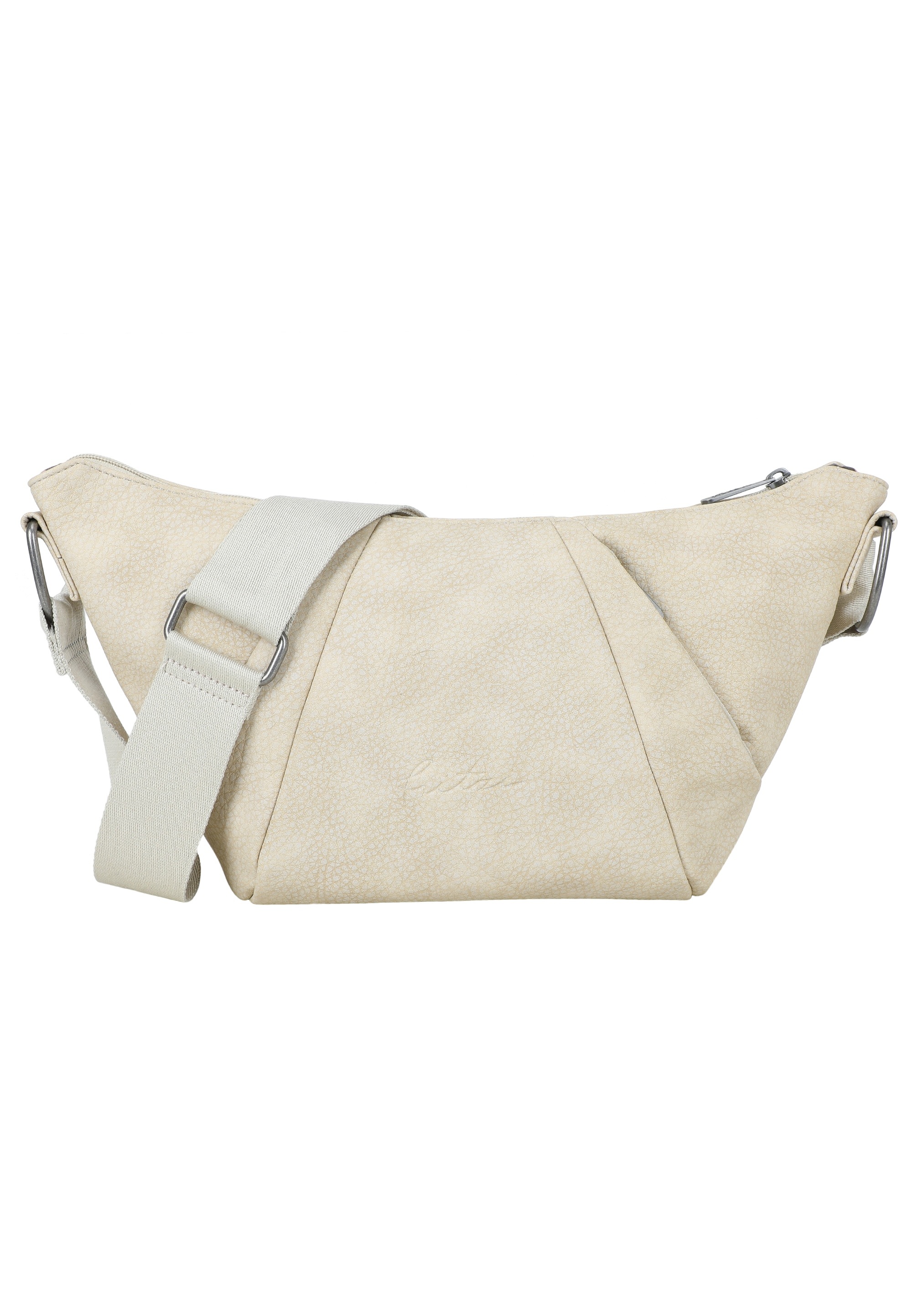 Fritzi Aus Preußen Schultertasche FRITZI AUS PREUSSEN "Croissant Cross", Damen, Gr. B/H/T: 9cm x 24cm x 25cm, weiß, Polyurethan (PU), unifarben, Taschen Schultertasche, mit dekorativen Hardware-Schnallen