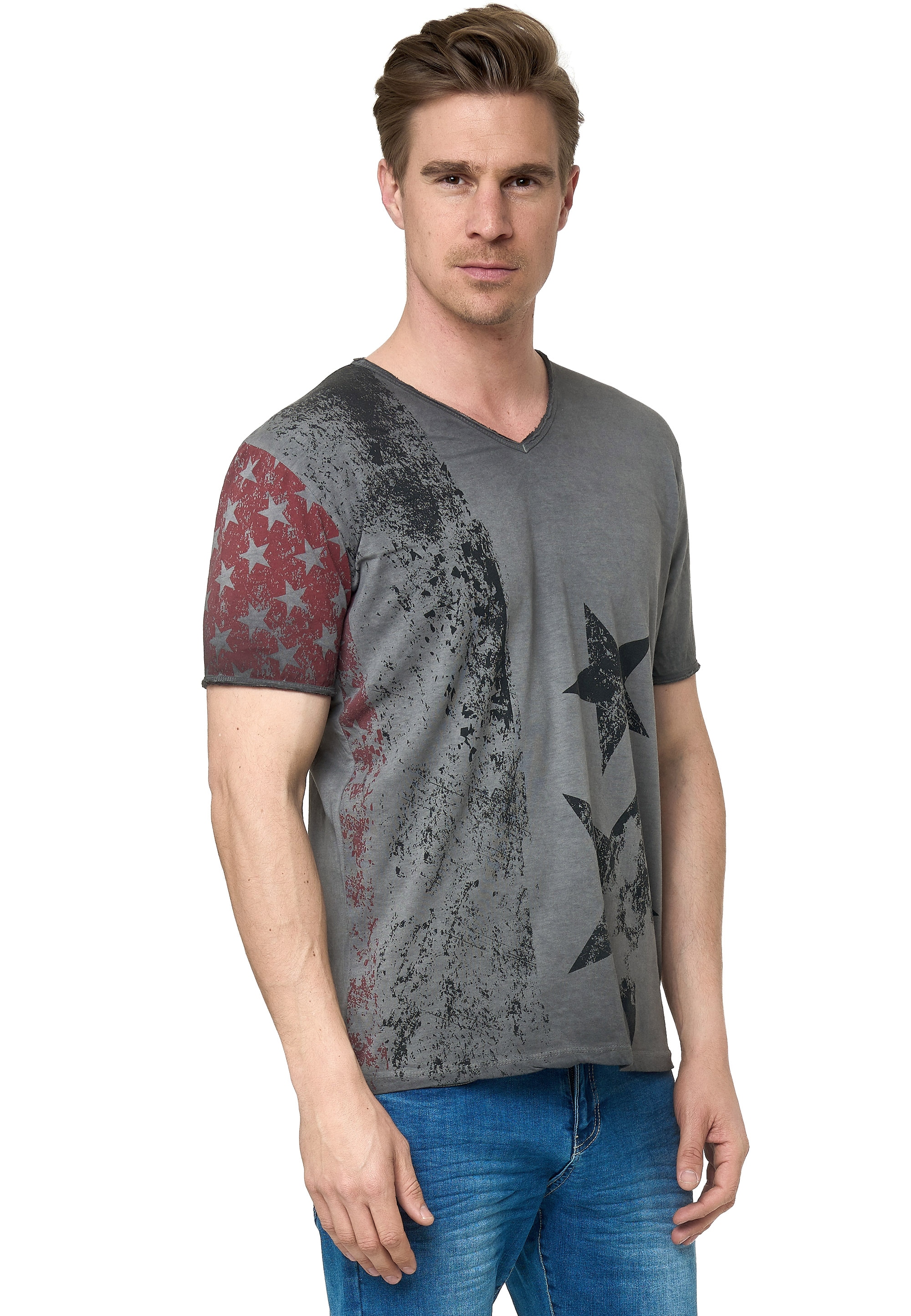 Rusty Neal T-Shirt, mit V-Neck
