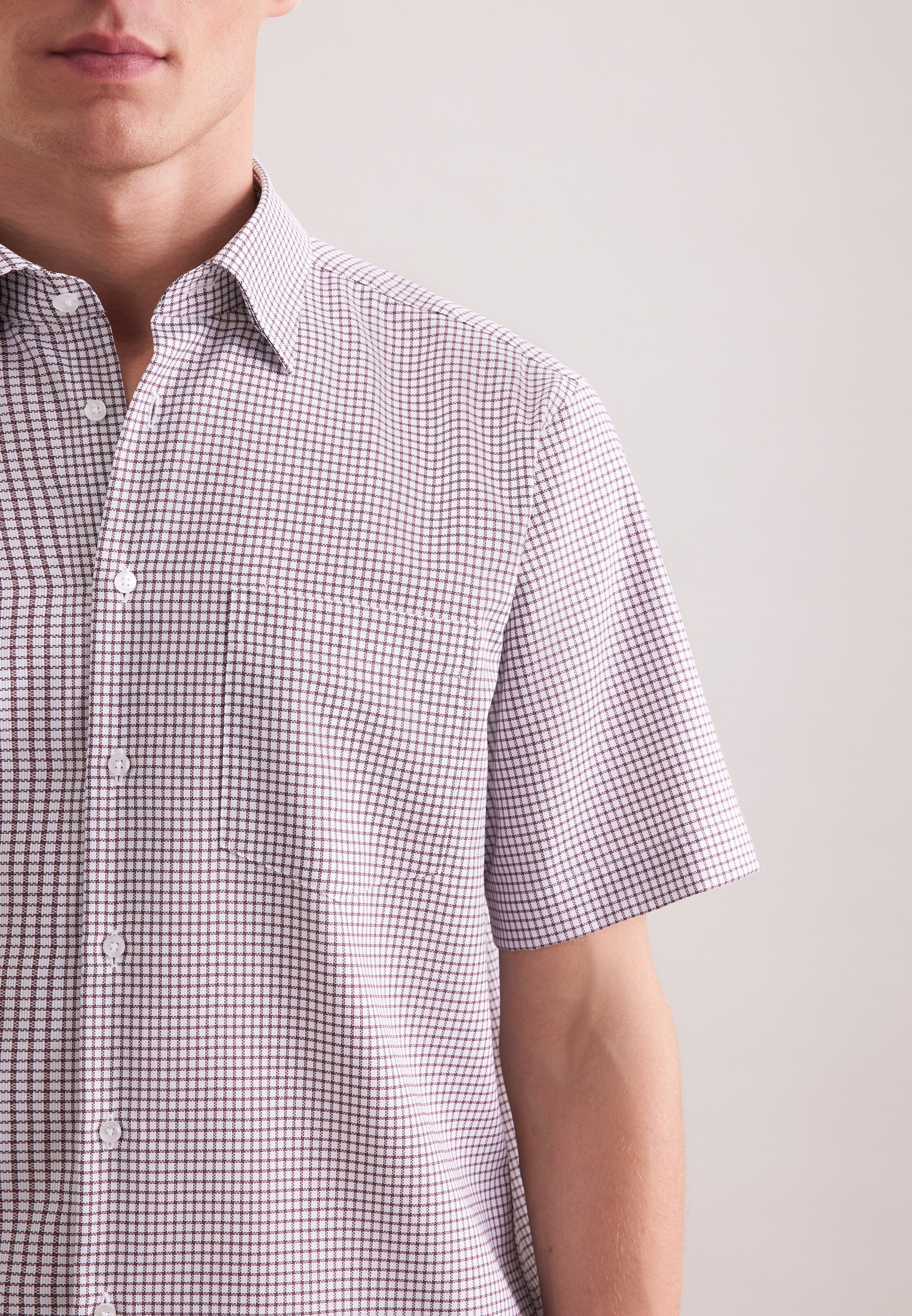 seidensticker Businesshemd »Schwarze Rose« Regular 1/2 Covered-Button-Down-Kragen Karo